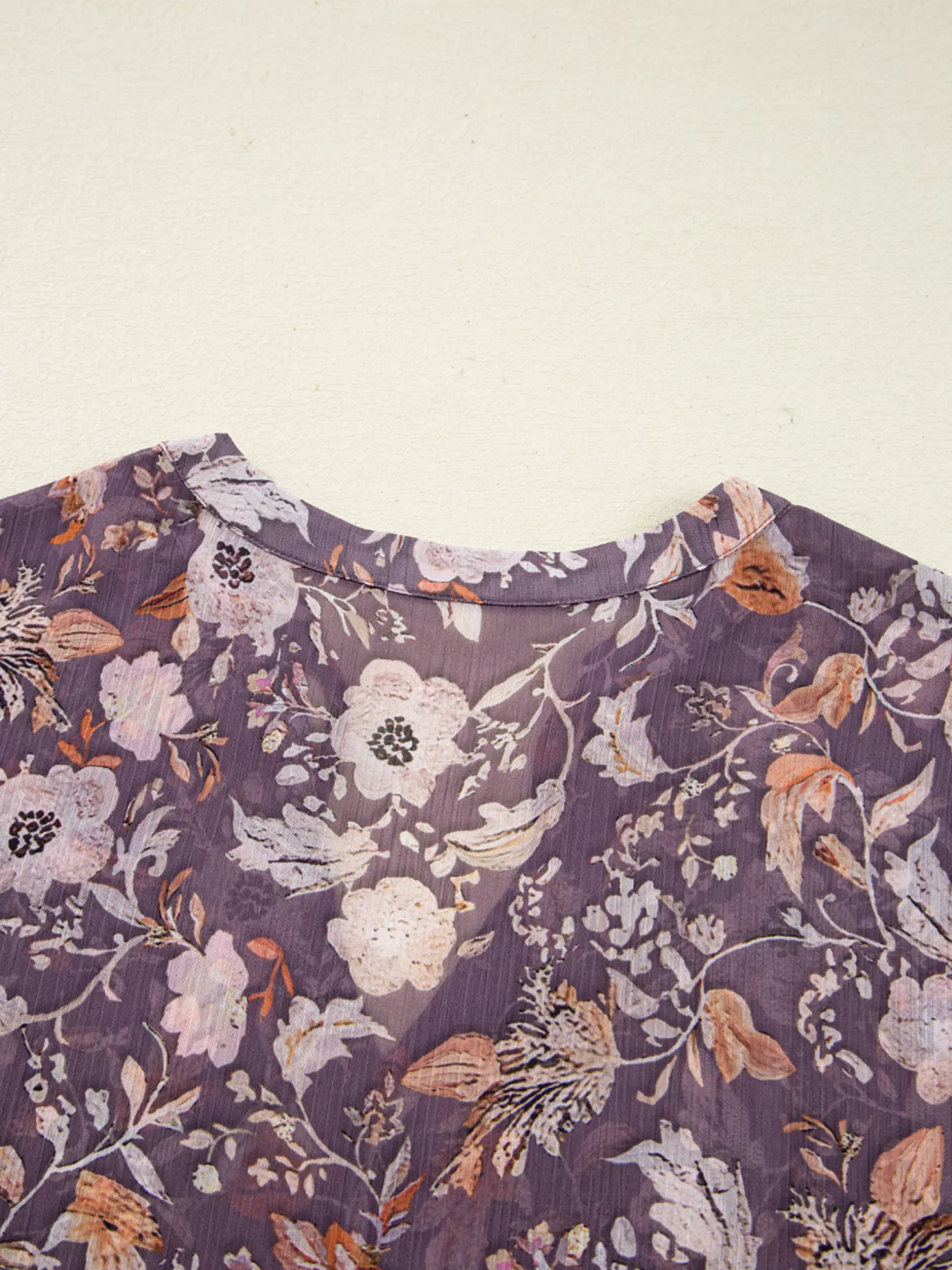 Floral Print Tie Neck Blouse - Image 7