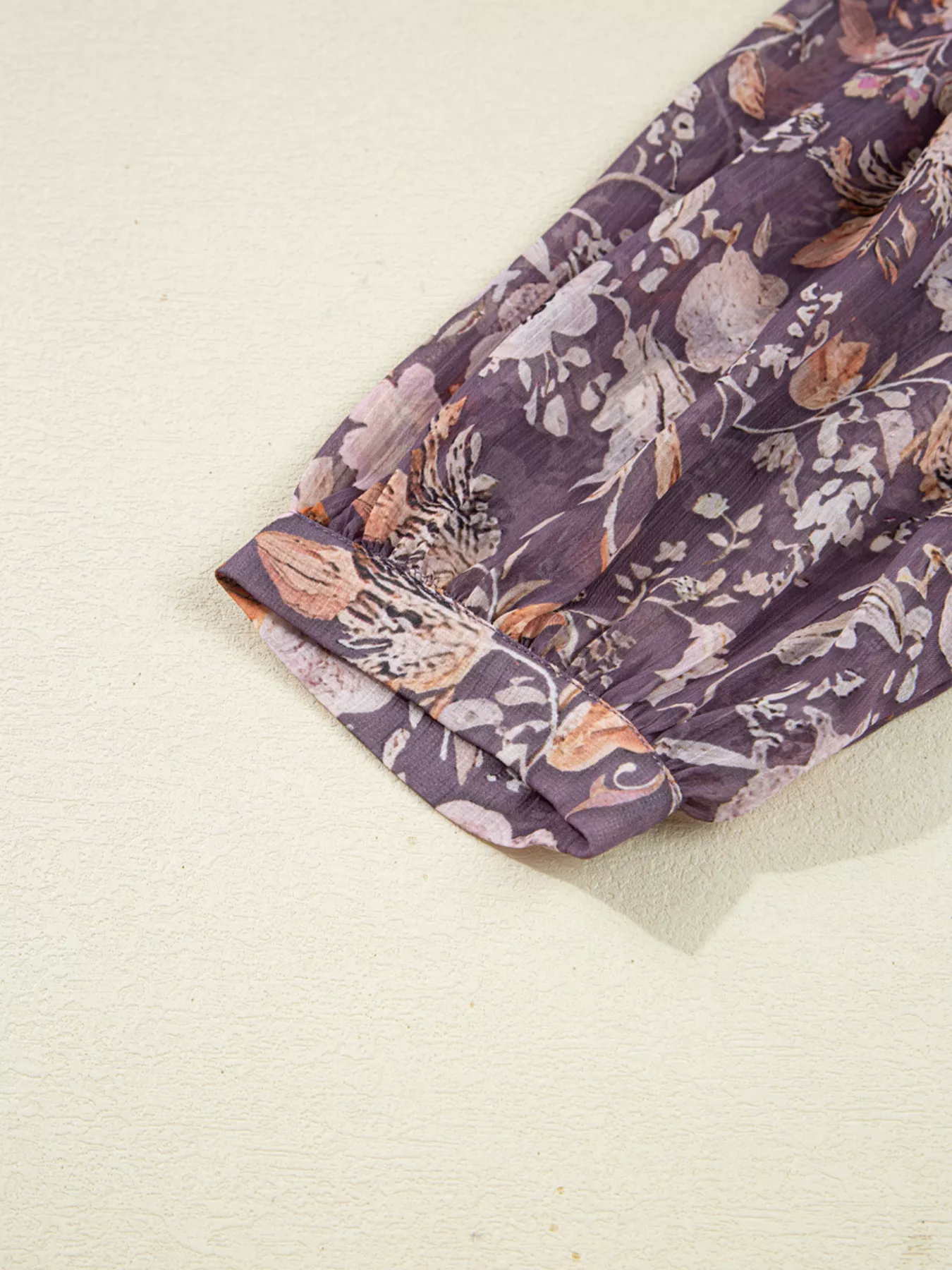 Floral Print Tie Neck Blouse - Image 8