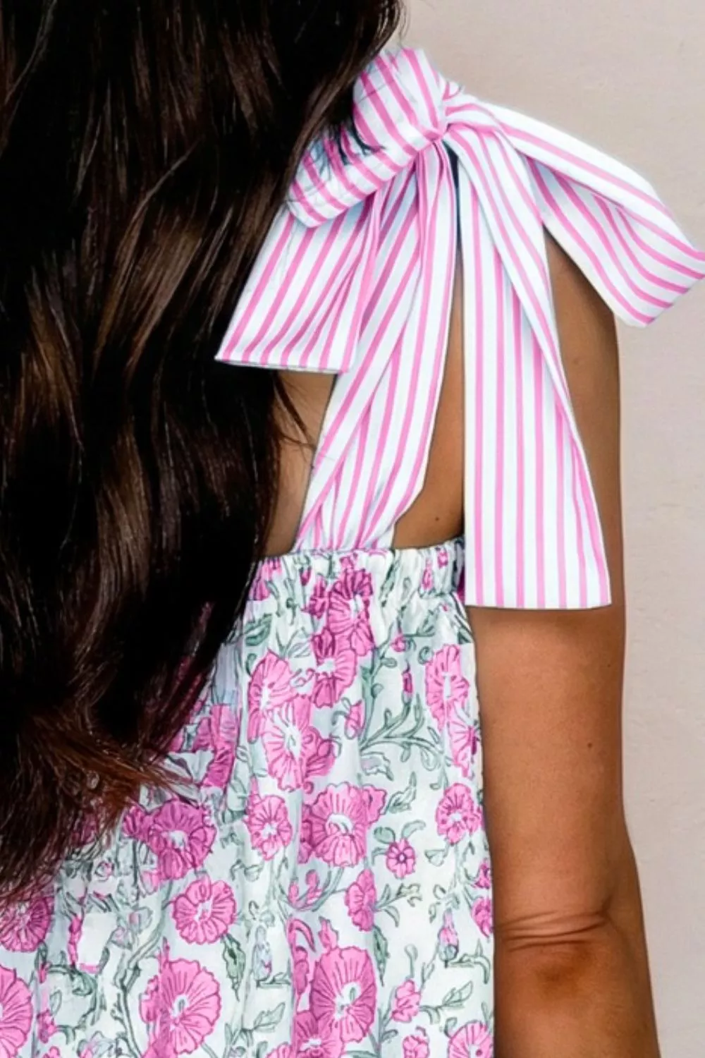 Floral Print Tie-Shoulder Mini Dress - Image 3