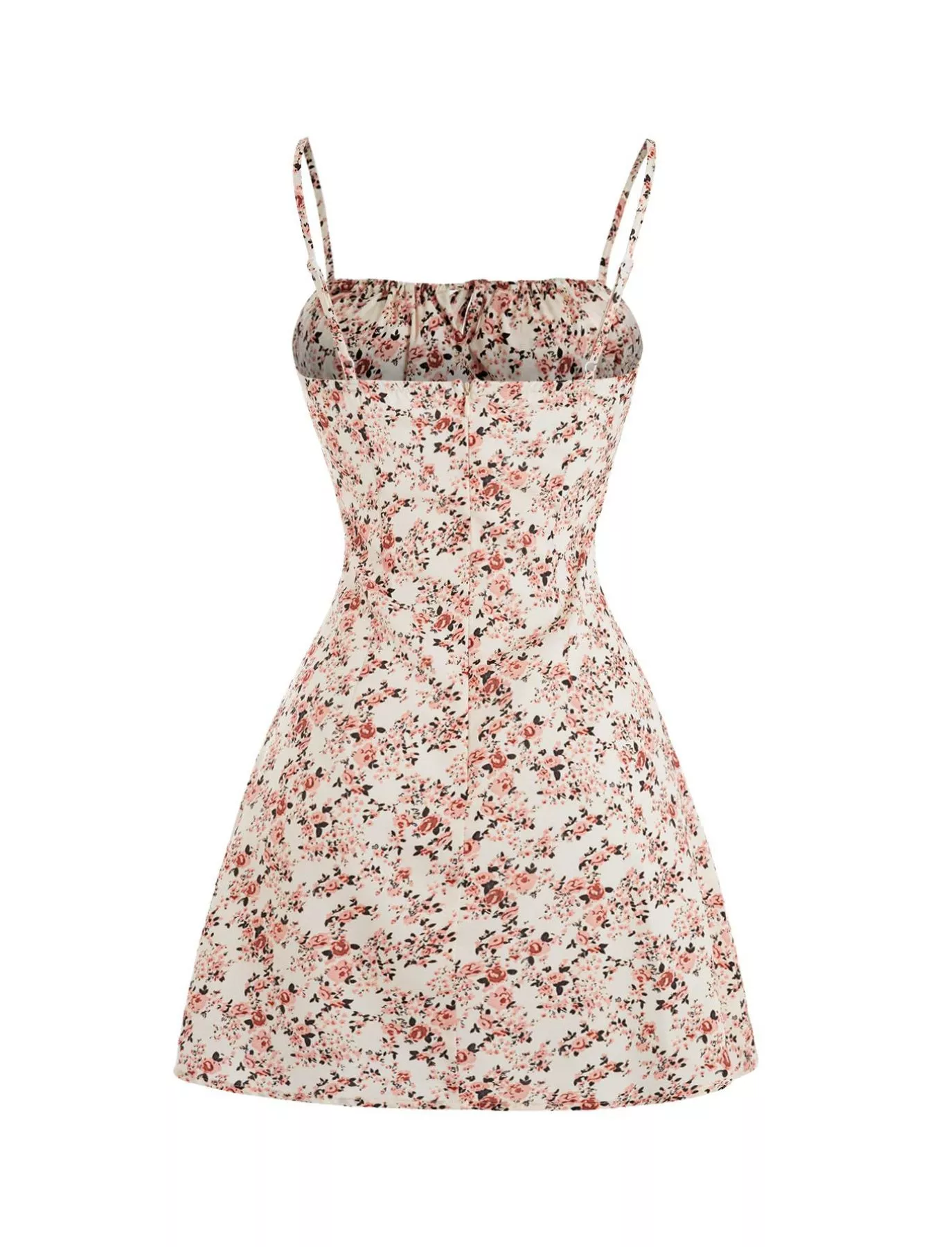 Floral Print Tie Strap Mini Dress - Image 21