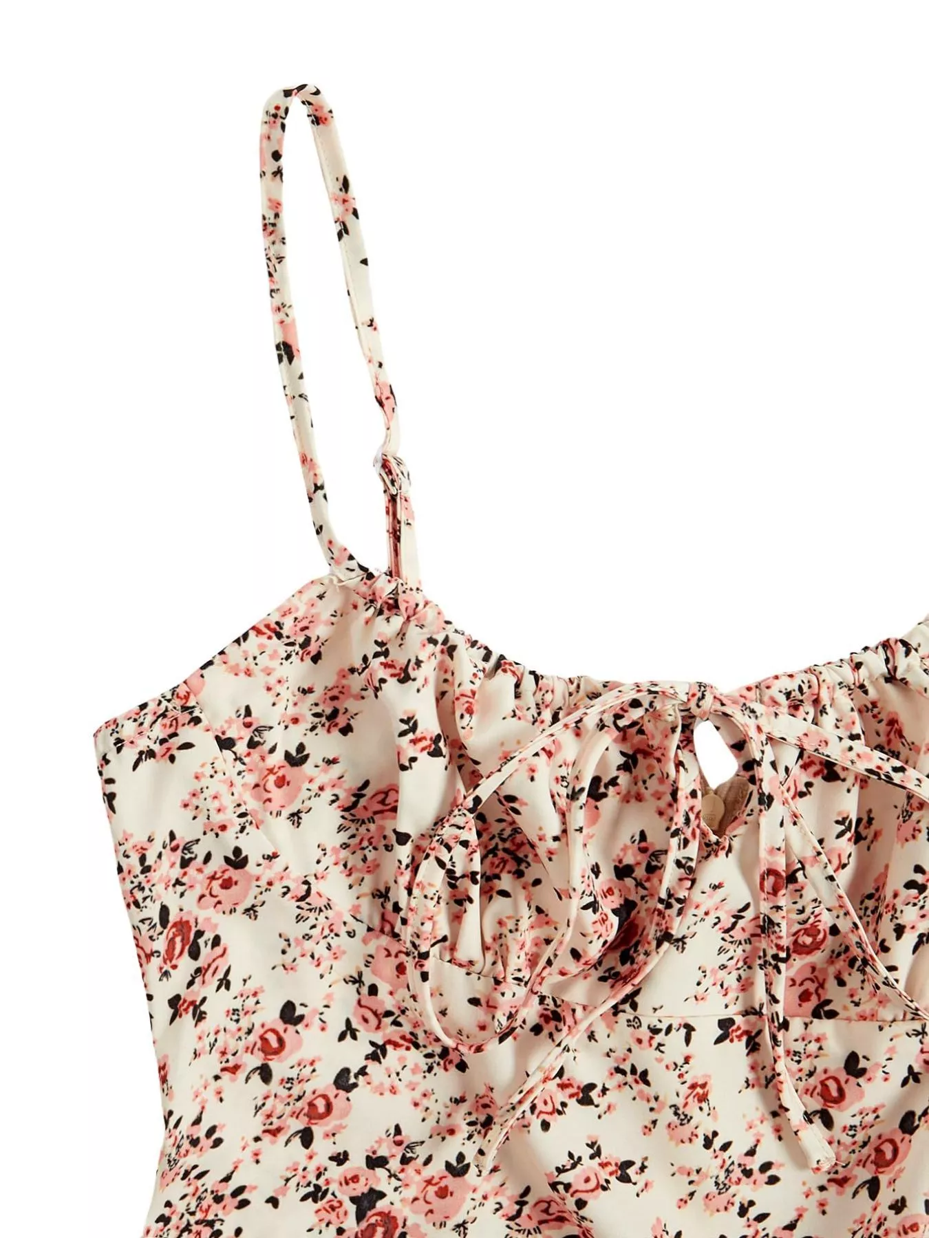 Floral Print Tie Strap Mini Dress - Image 22