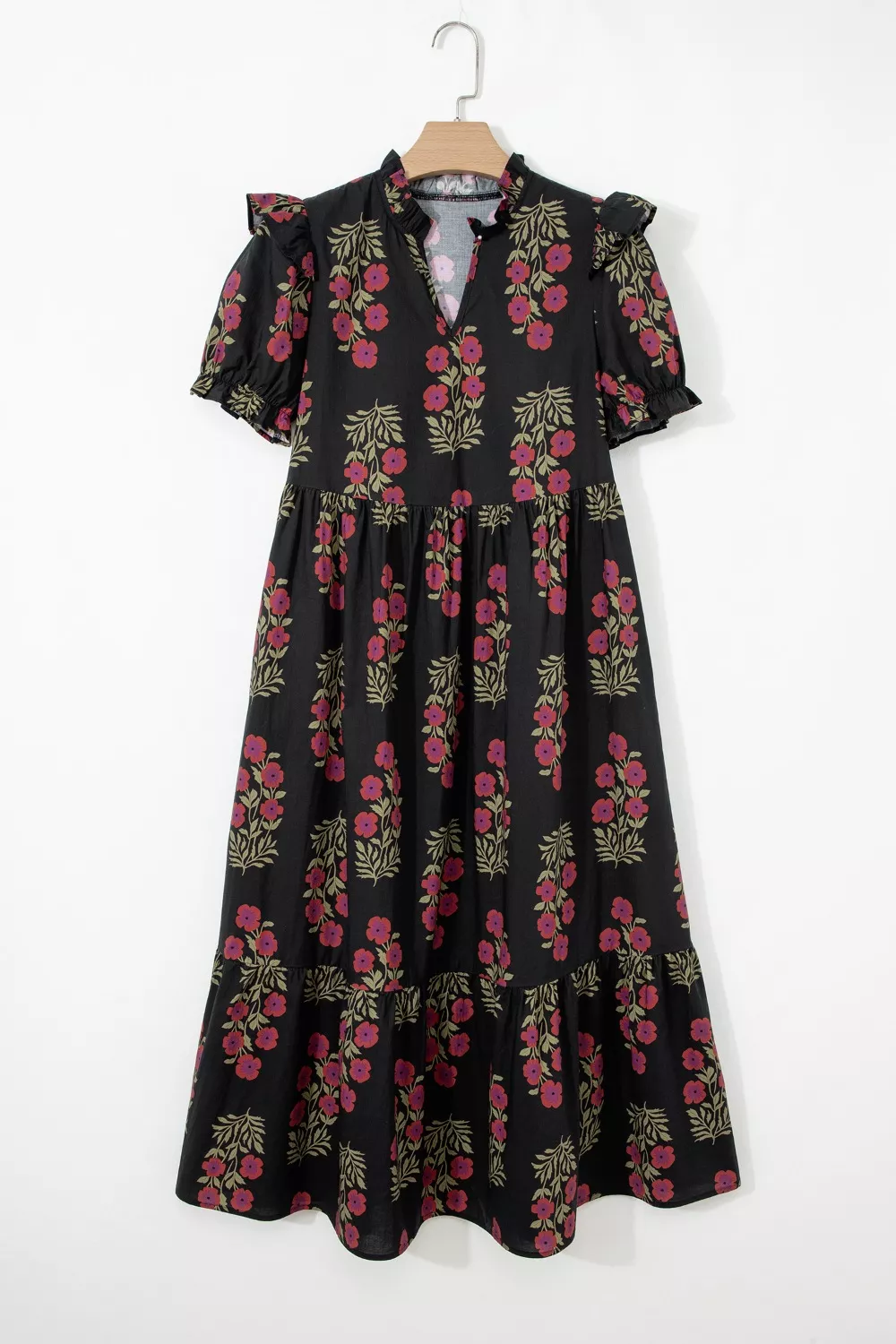 Floral Print Tiered Maxi Dress - Image 4