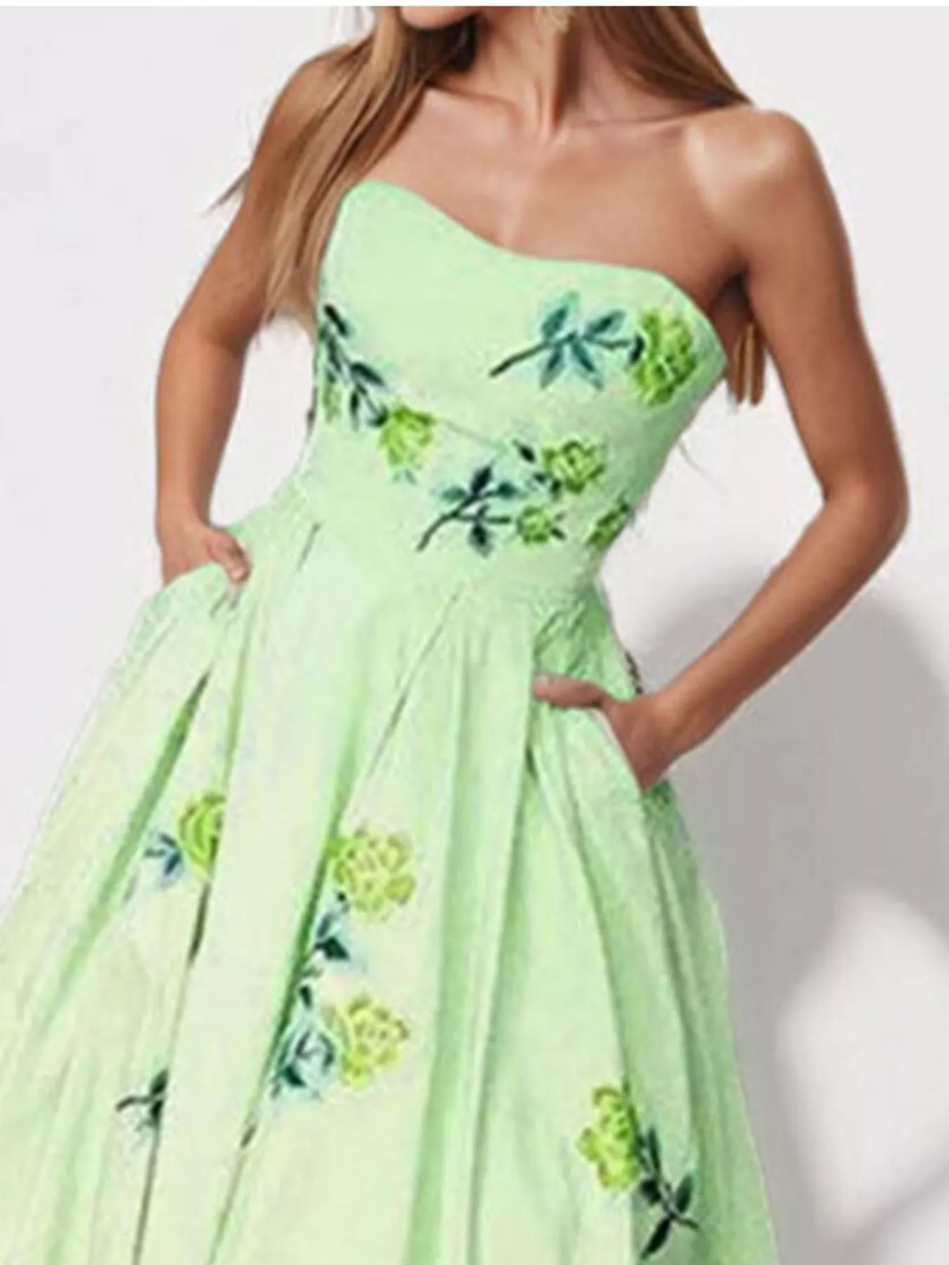 Floral Print Tube Maxi Dress - Image 2