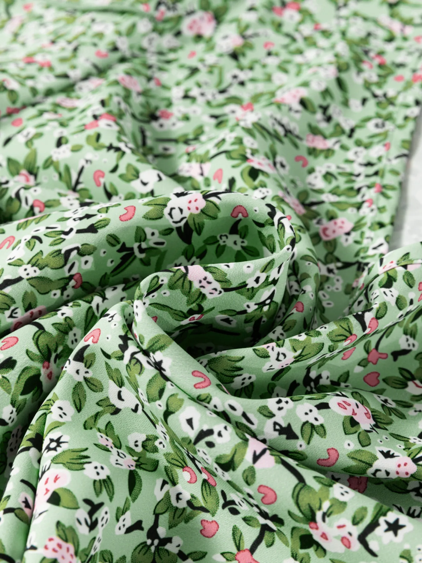 Floral Print V-Neck Short Sleeve Blouse - Image 9