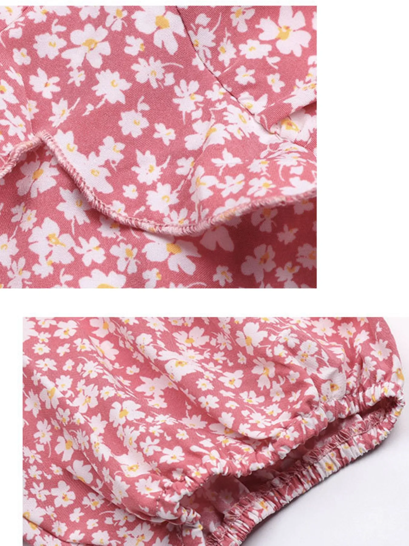 Floral Print Wrap Mini Dress with Puff Sleeves - Image 6
