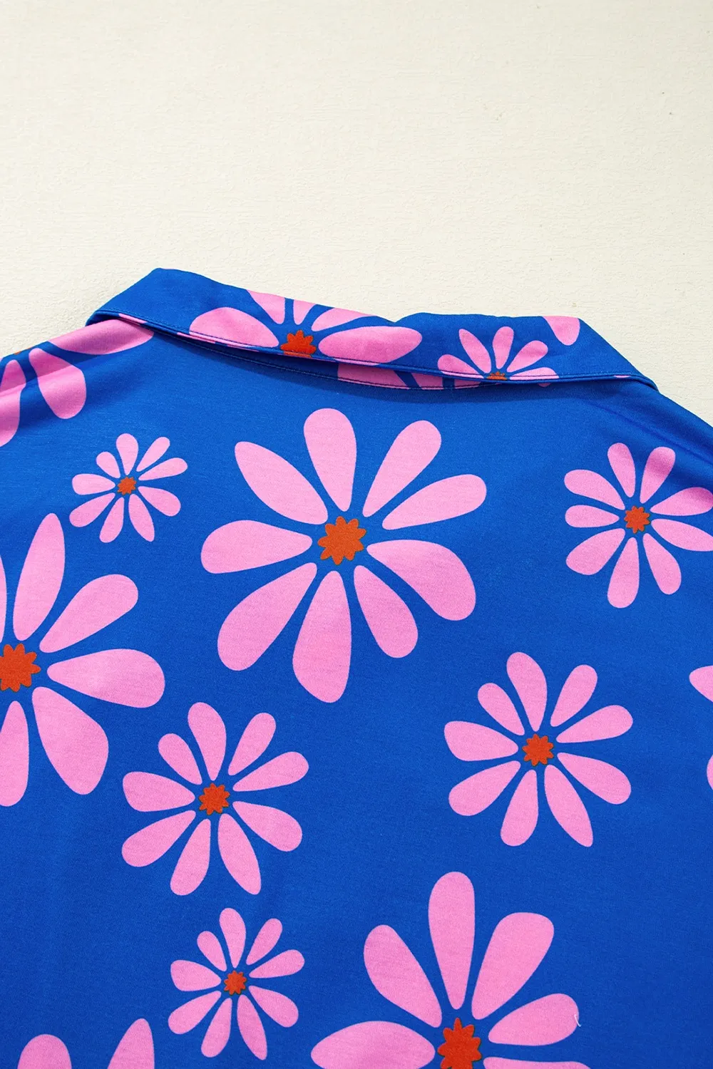 Floral Print Zip Collar Drawstring Summer Mini Dress - Image 7