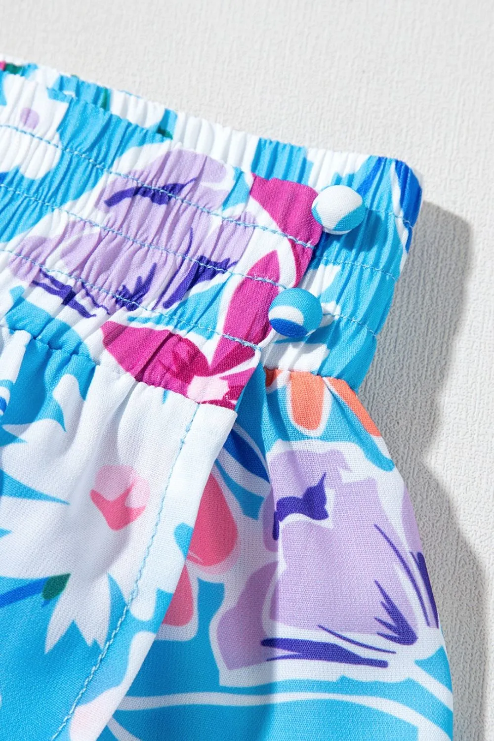 Floral Printed High Waist Split Skirt - Image 8