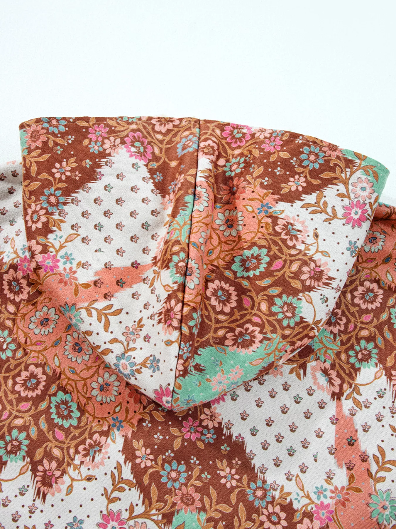 Floral Printed Sherpa Lined Hooded Jacket - Image 6