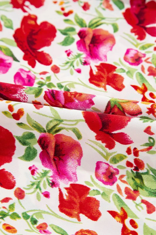 Floral Ricrac Puff Sleeve Pocketed Tiered Dress - Image 10