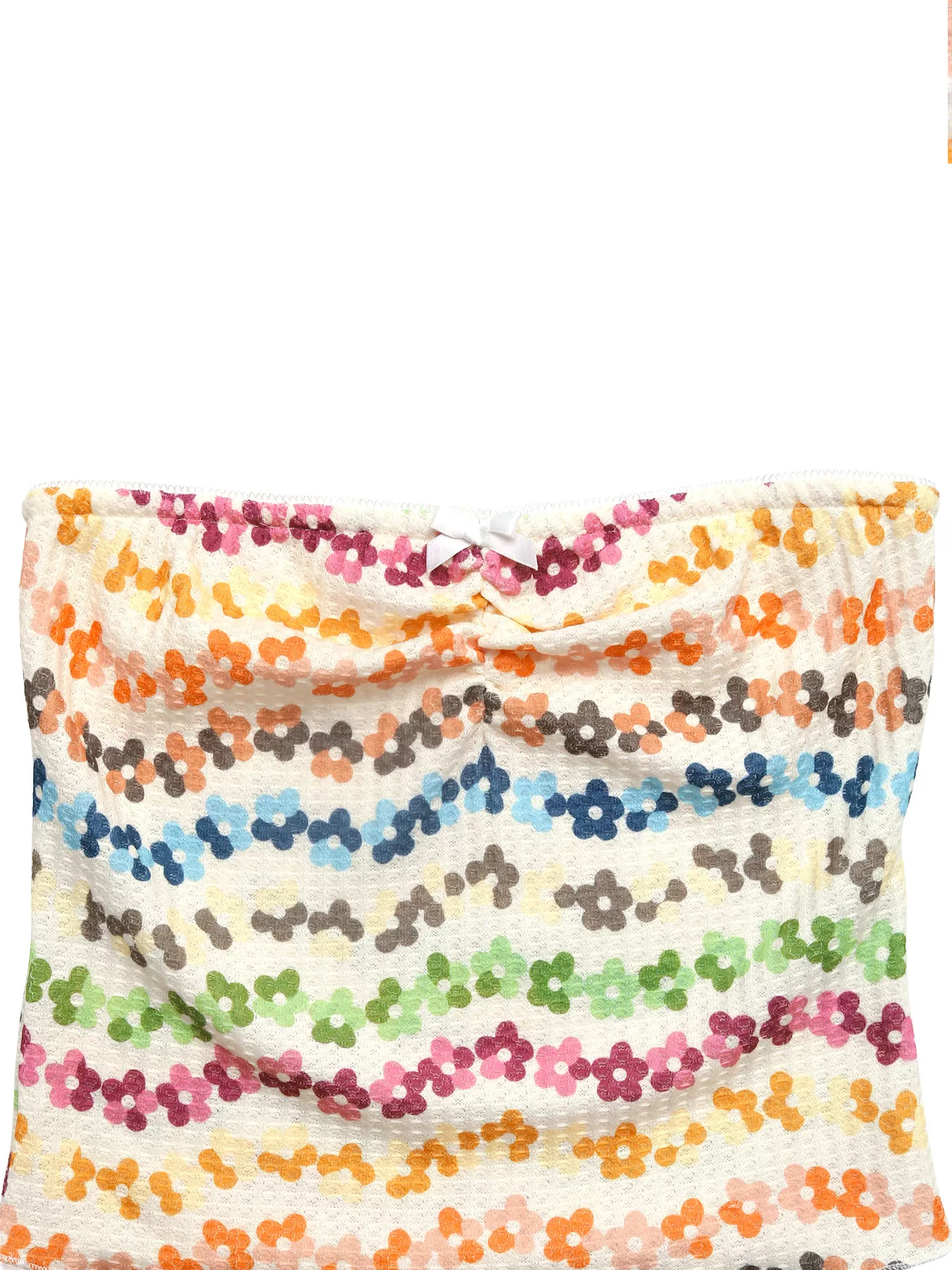 Floral Ruched Tube Top - Image 8
