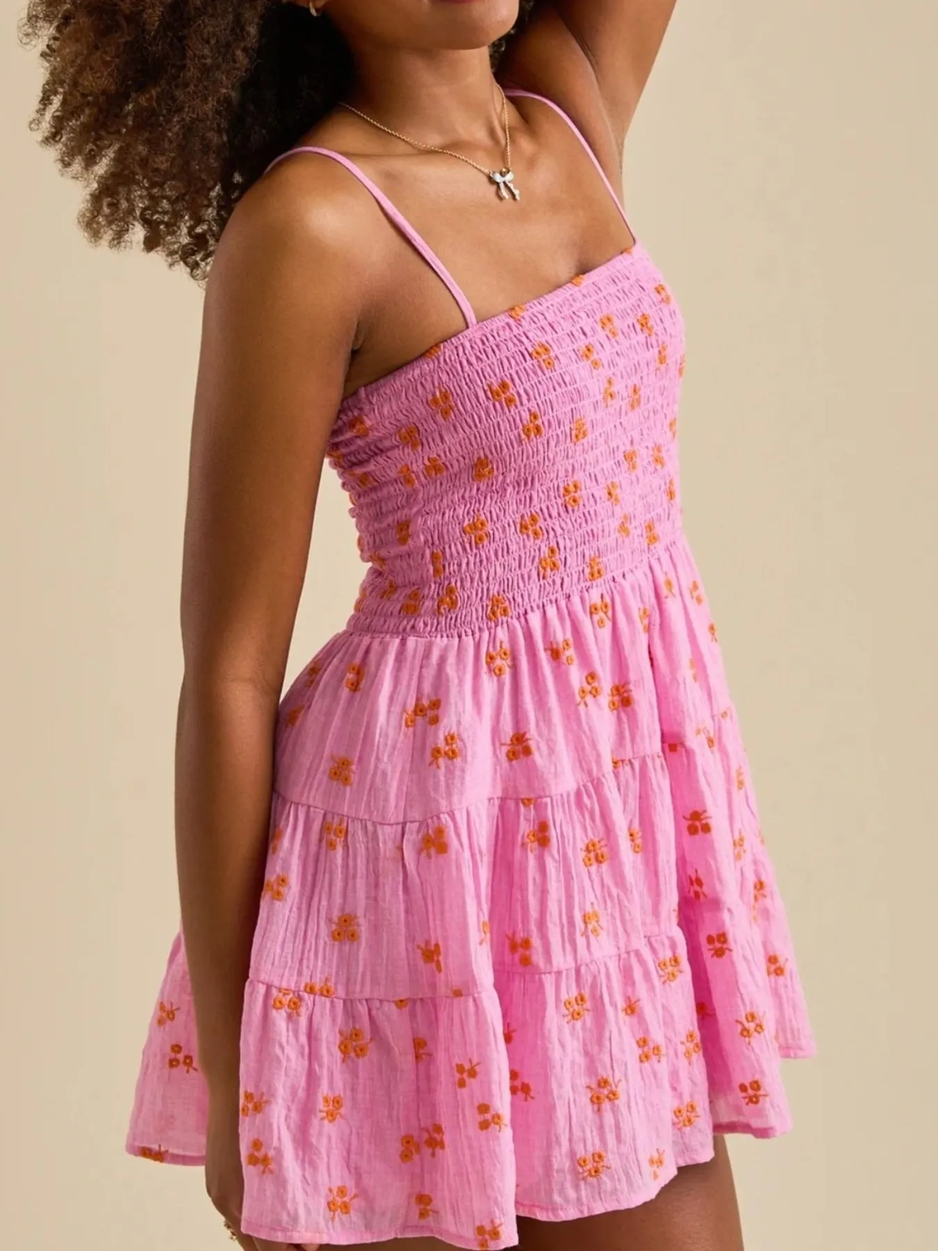 Floral Smocked Tiered Mini Cami Dress - Image 2