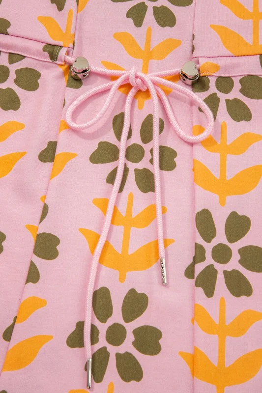 Floral Stripe Patchwork Long Sleeve Mini Dress - Image 5
