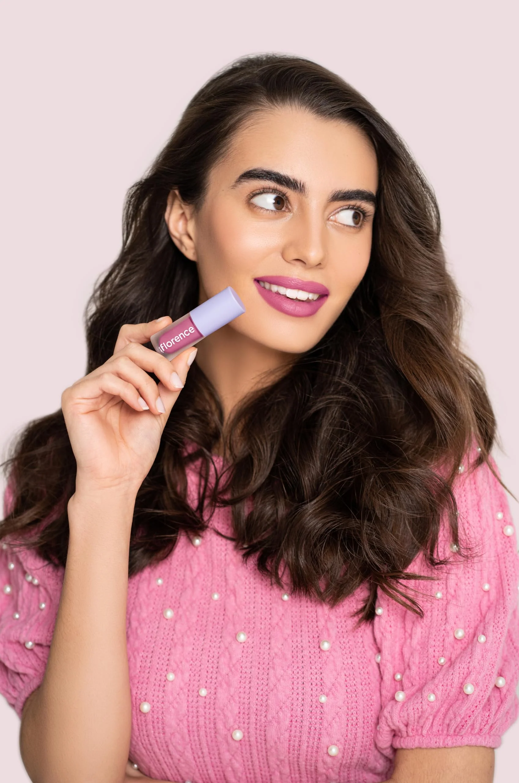 florence by mills Be A VIP Velvet Liquid Lipstick, Go Off (Rosey Pink), 0.13 oz/ 3.8g - Image 5
