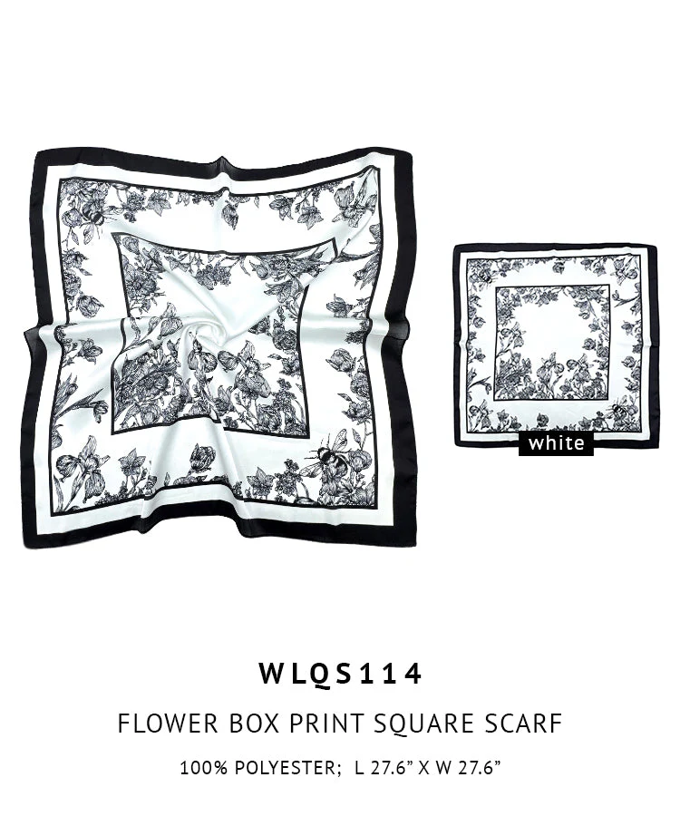 Flower Box Print Square Scarf - Image 4