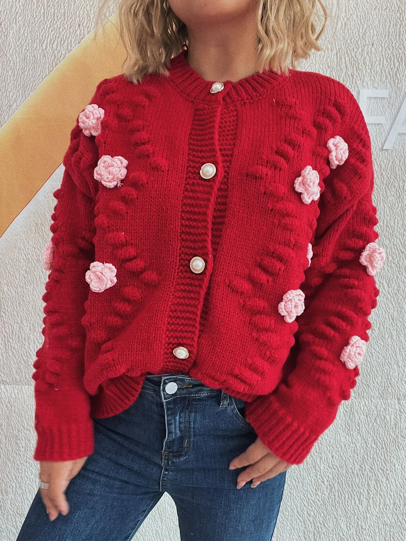 Flower Button Up Long Sleeve Cardigan - Image 25