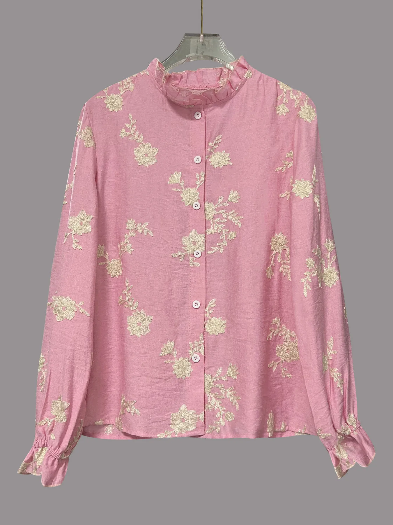 Flower Button Up Long Sleeve Shirt - Image 6