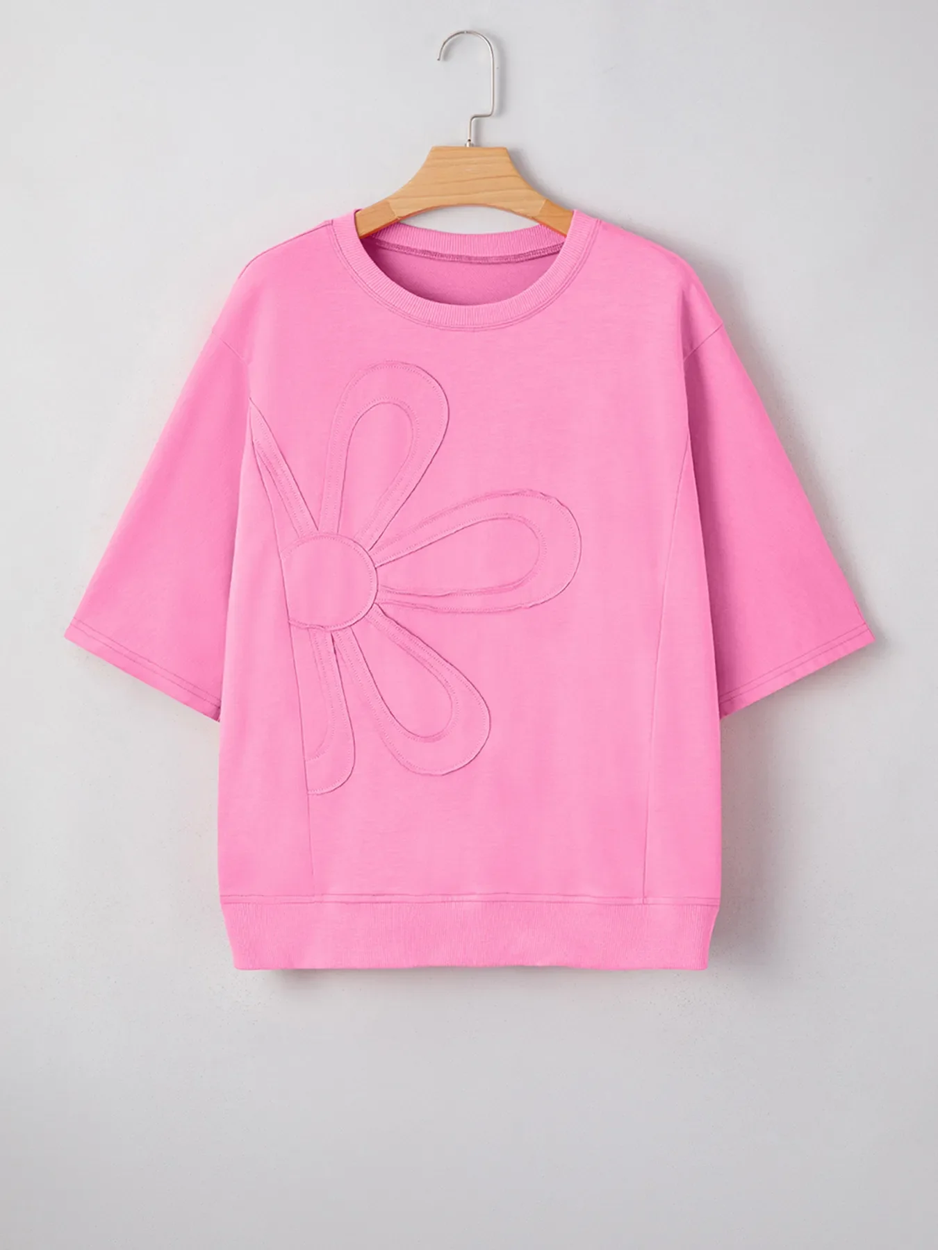 Flower Oversized Round Neck T-Shirt - Image 4