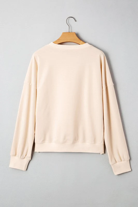 Flower Patchwork Raw Edge Drop Shoulder Top - Image 7