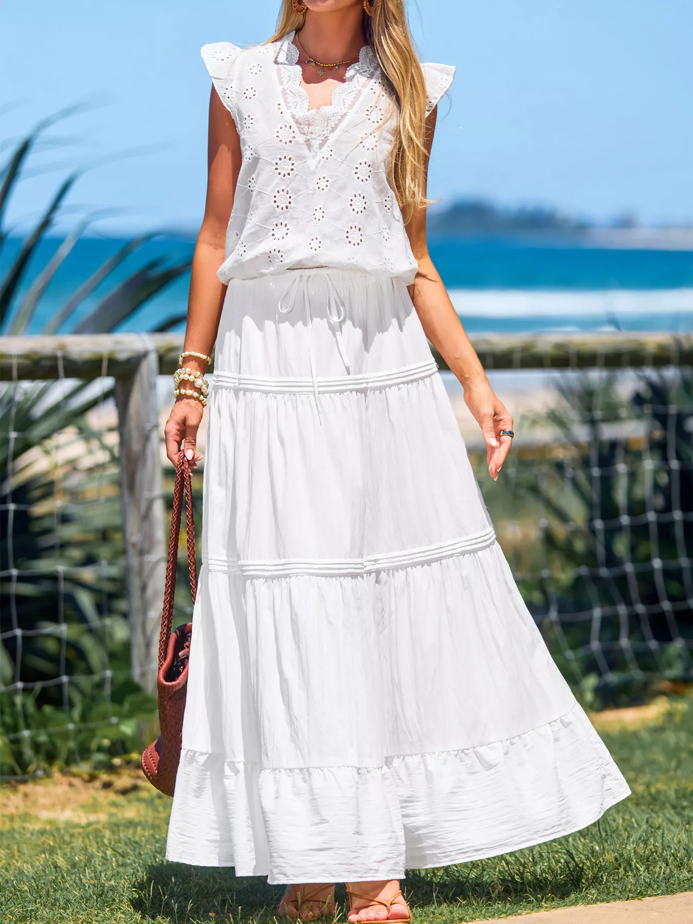 Flowy Tiered Maxi Skirt - Image 5