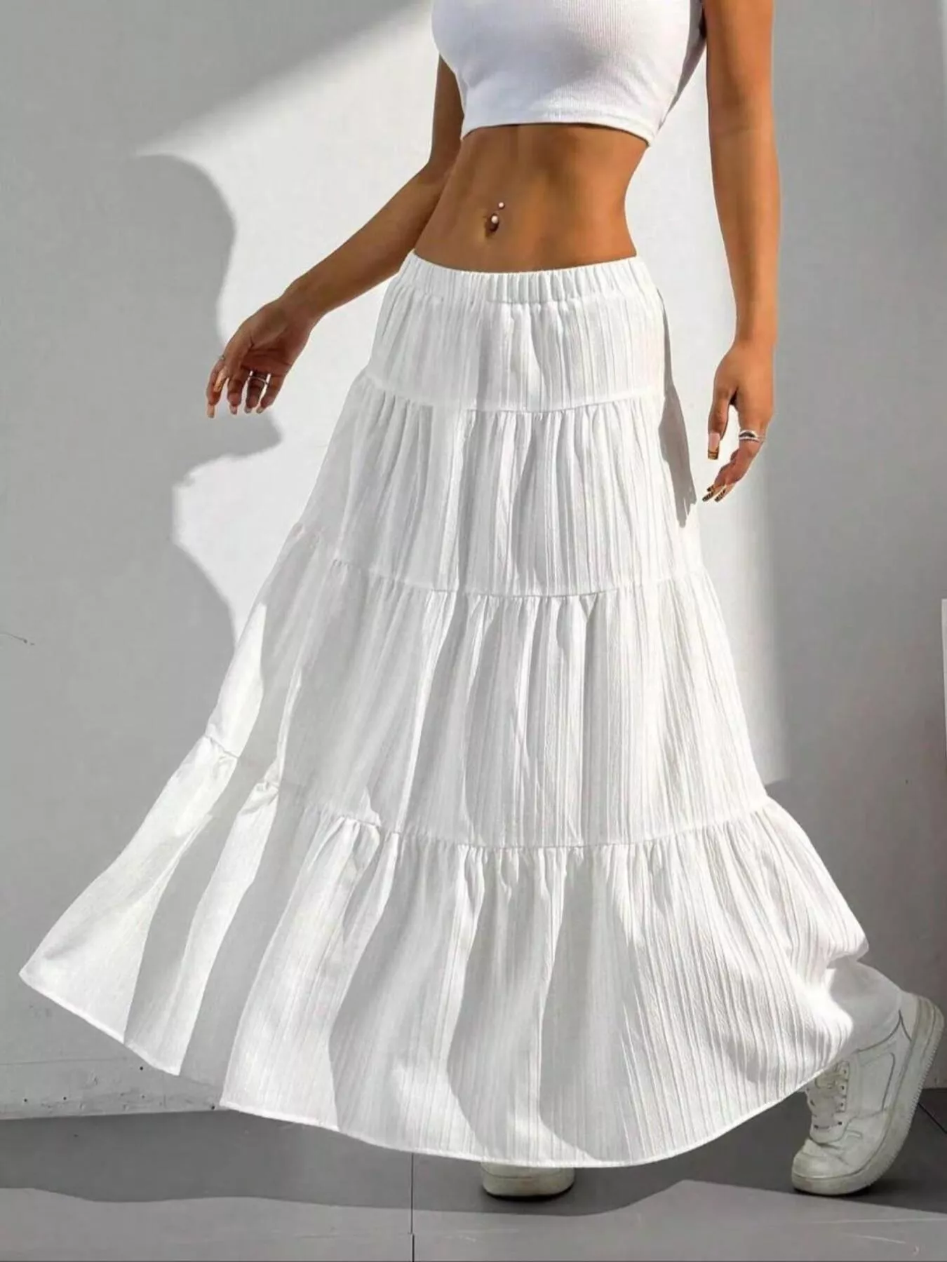 Flowy Tiered Maxi Skirt - Image 2