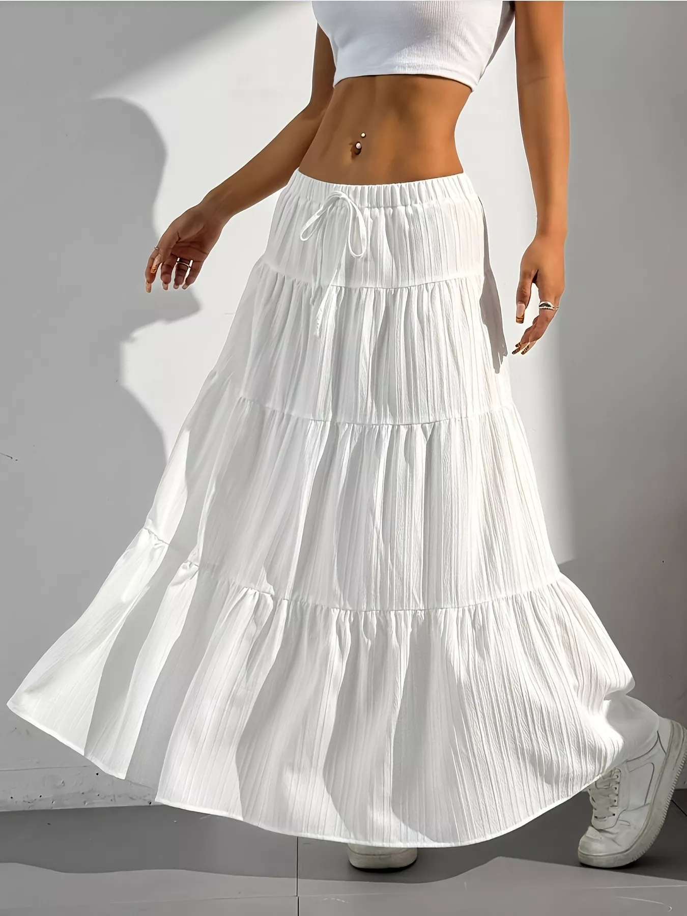 Flowy Tiered Maxi Skirt - Image 25