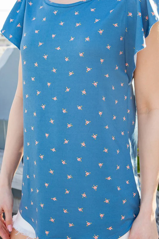 Flutter Sleeve Knit Jersey Top - Image 14