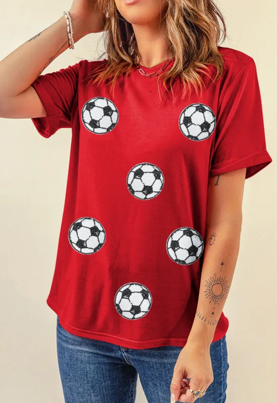 Football Round Neck Short Sleeve T Shirt - Image 9