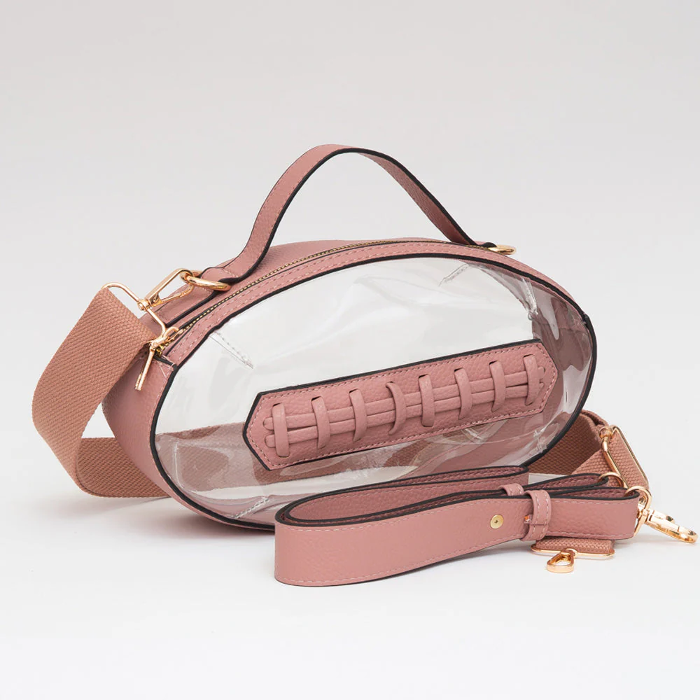Football Shaped Transparent Crossbody Bag - Image 3