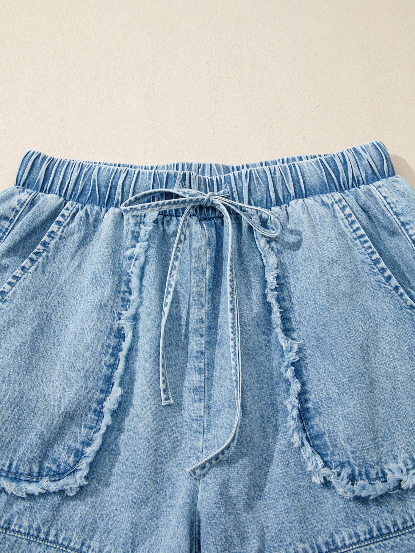 Frayed Edge Casual Denim Shorts - Image 5