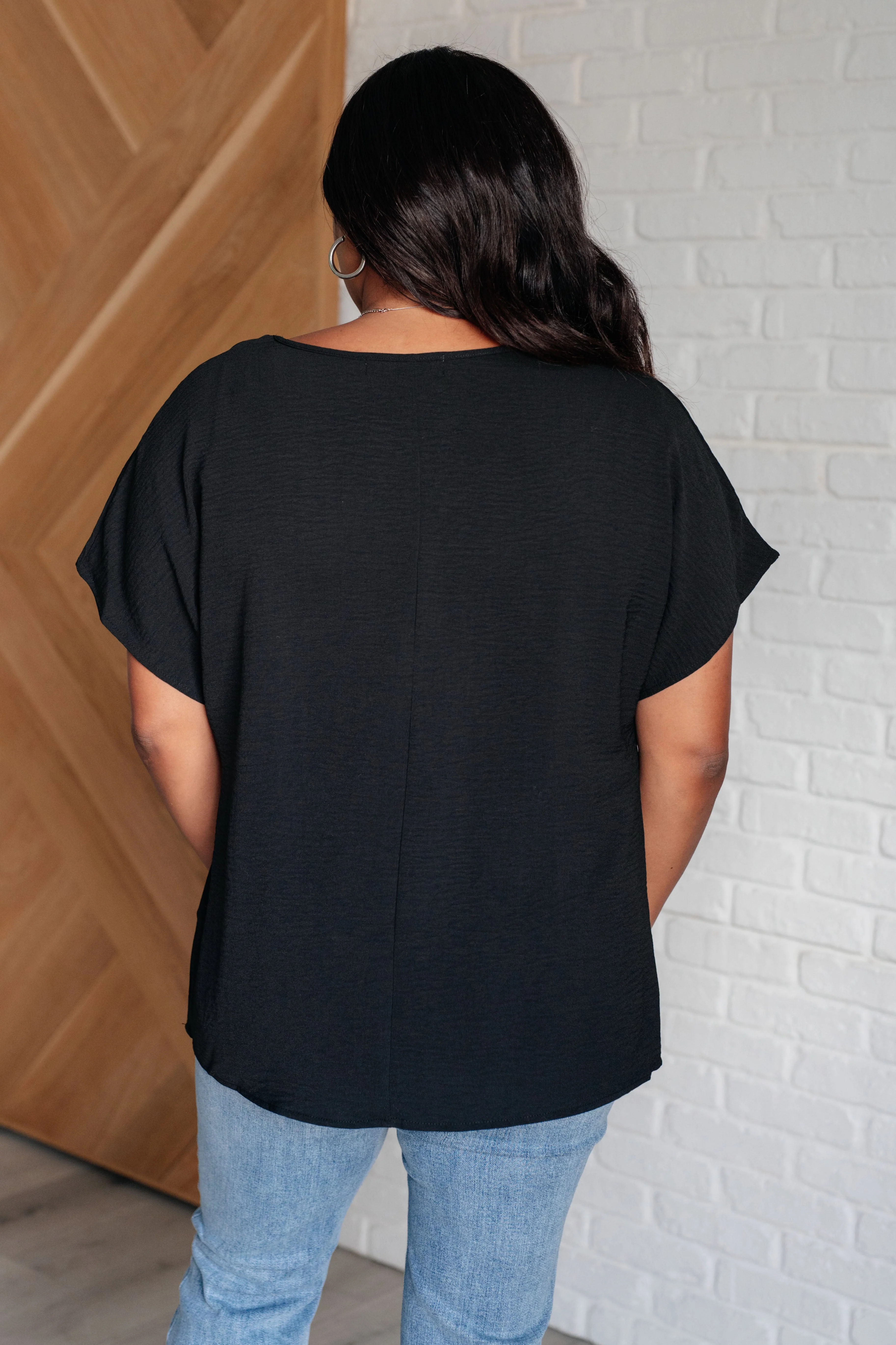 Frequently Asked Questions V-Neck Top in Black - Image 8