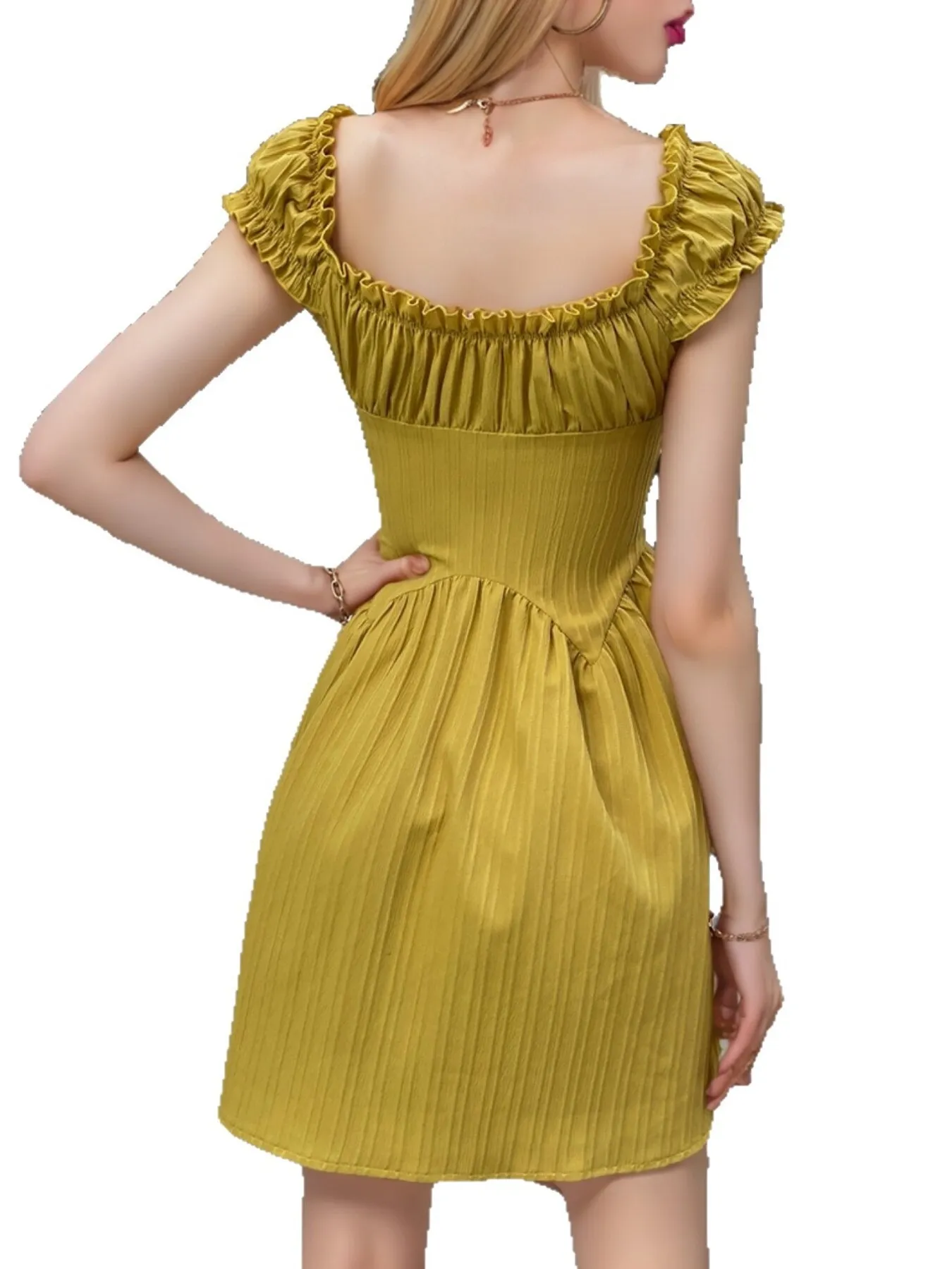 Frill Cap Sleeve Mini Dress - Image 6