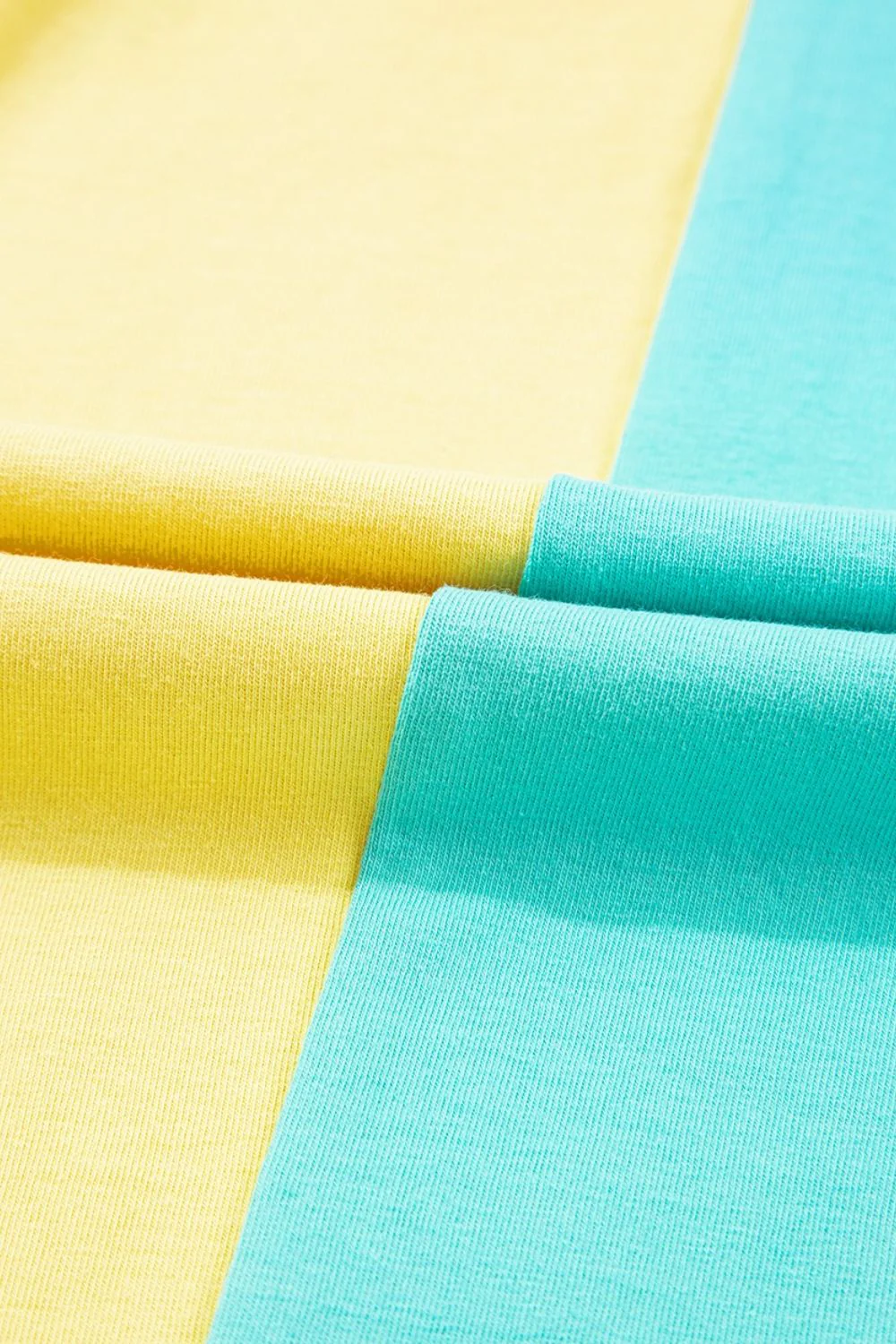 Frill Color Block Crew Neck Loose Fit T Shirt - Image 9