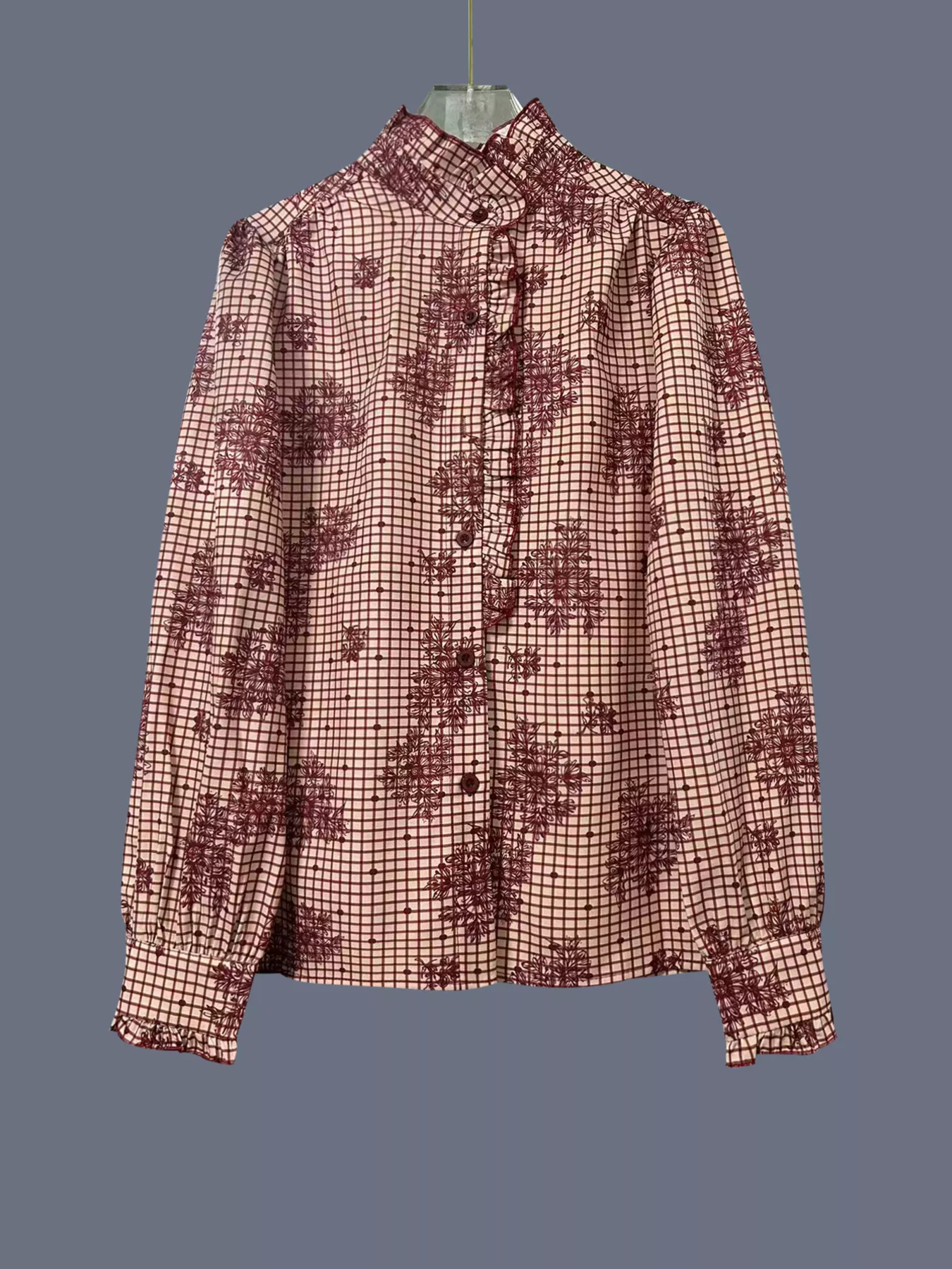 Frill Plaid Button Up Shirt - Image 6