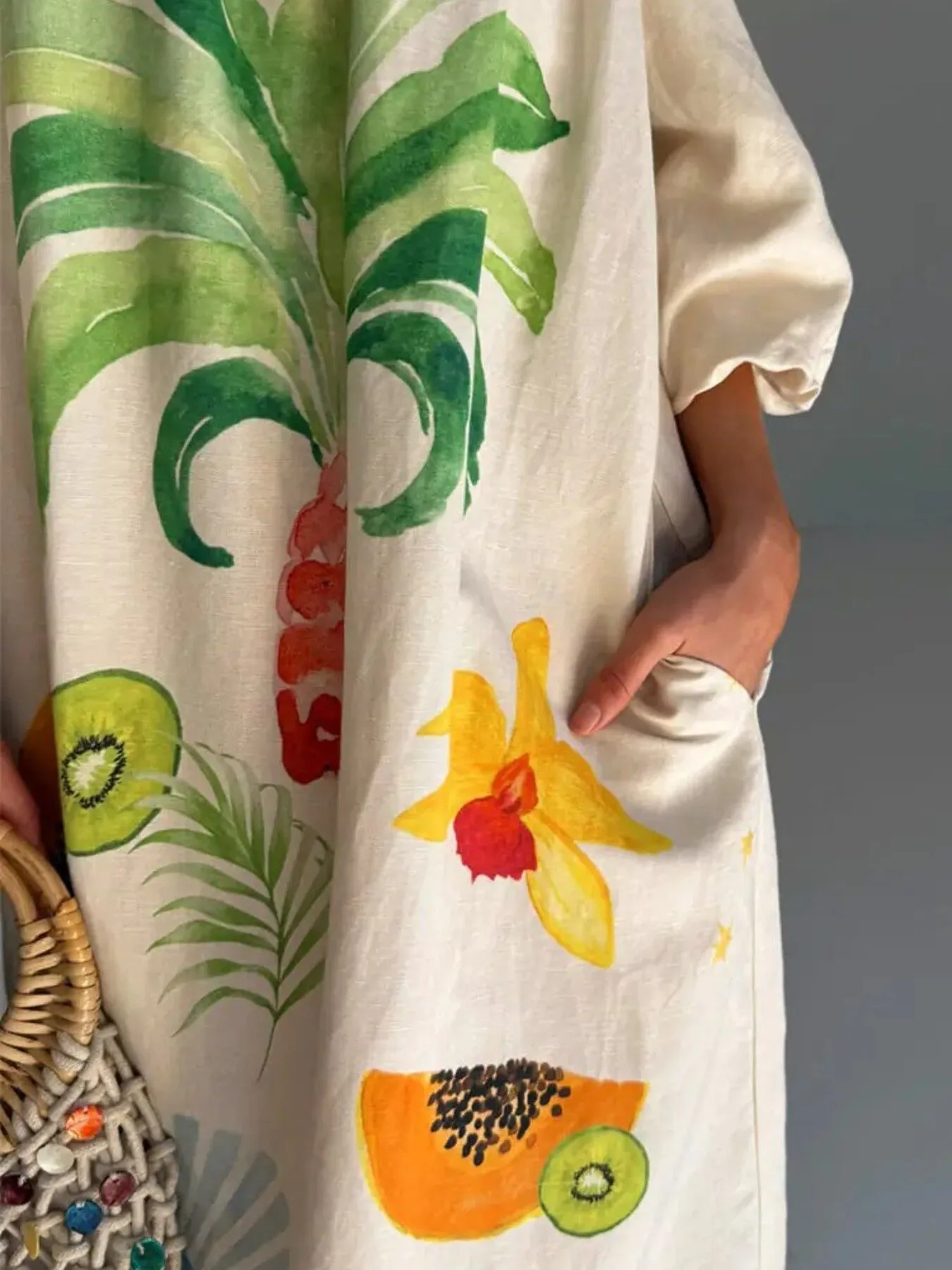 Frill Printed Off-Shoulder Dress - Image 7