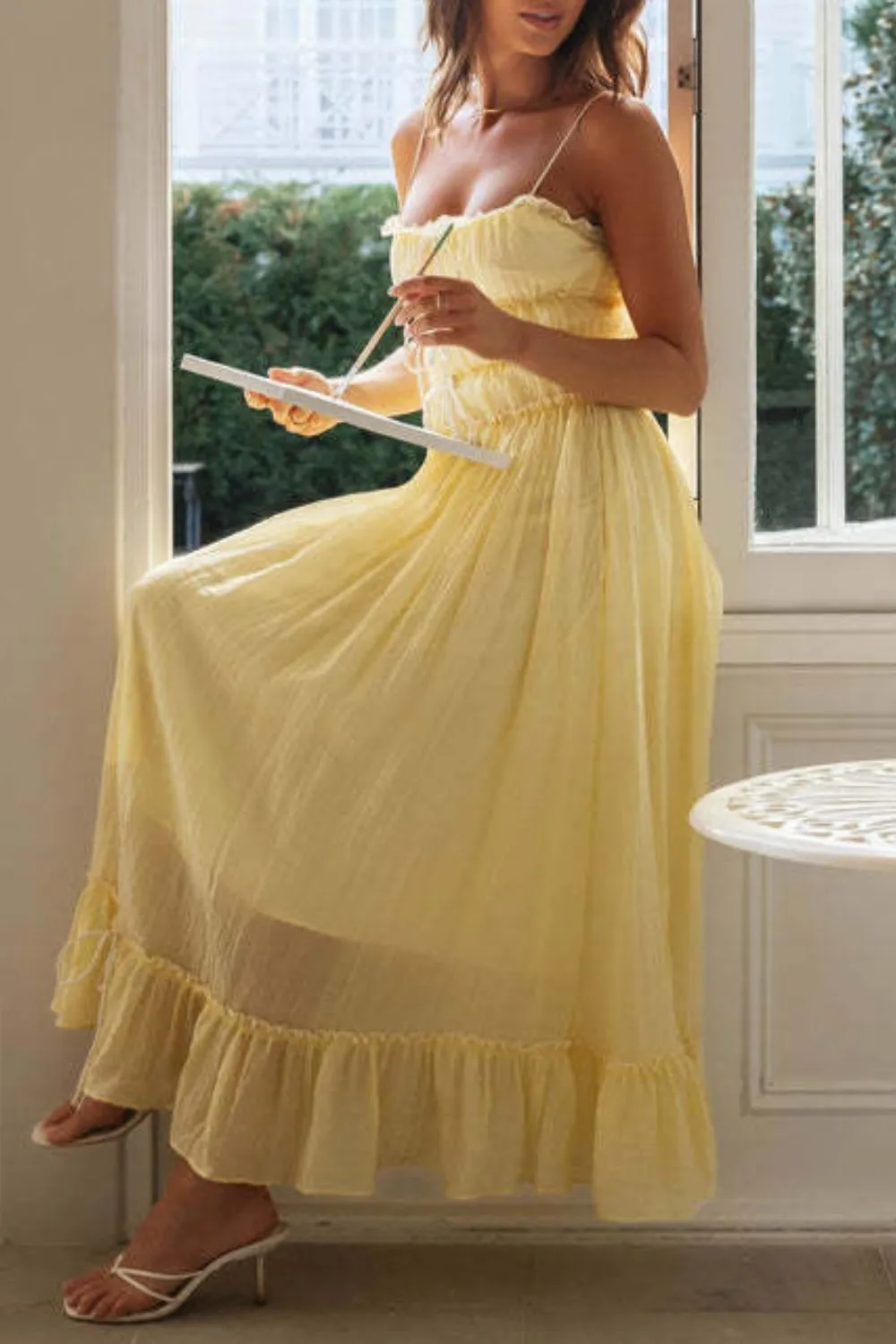 Frill Tied Front Midi Cami Dress - Image 12