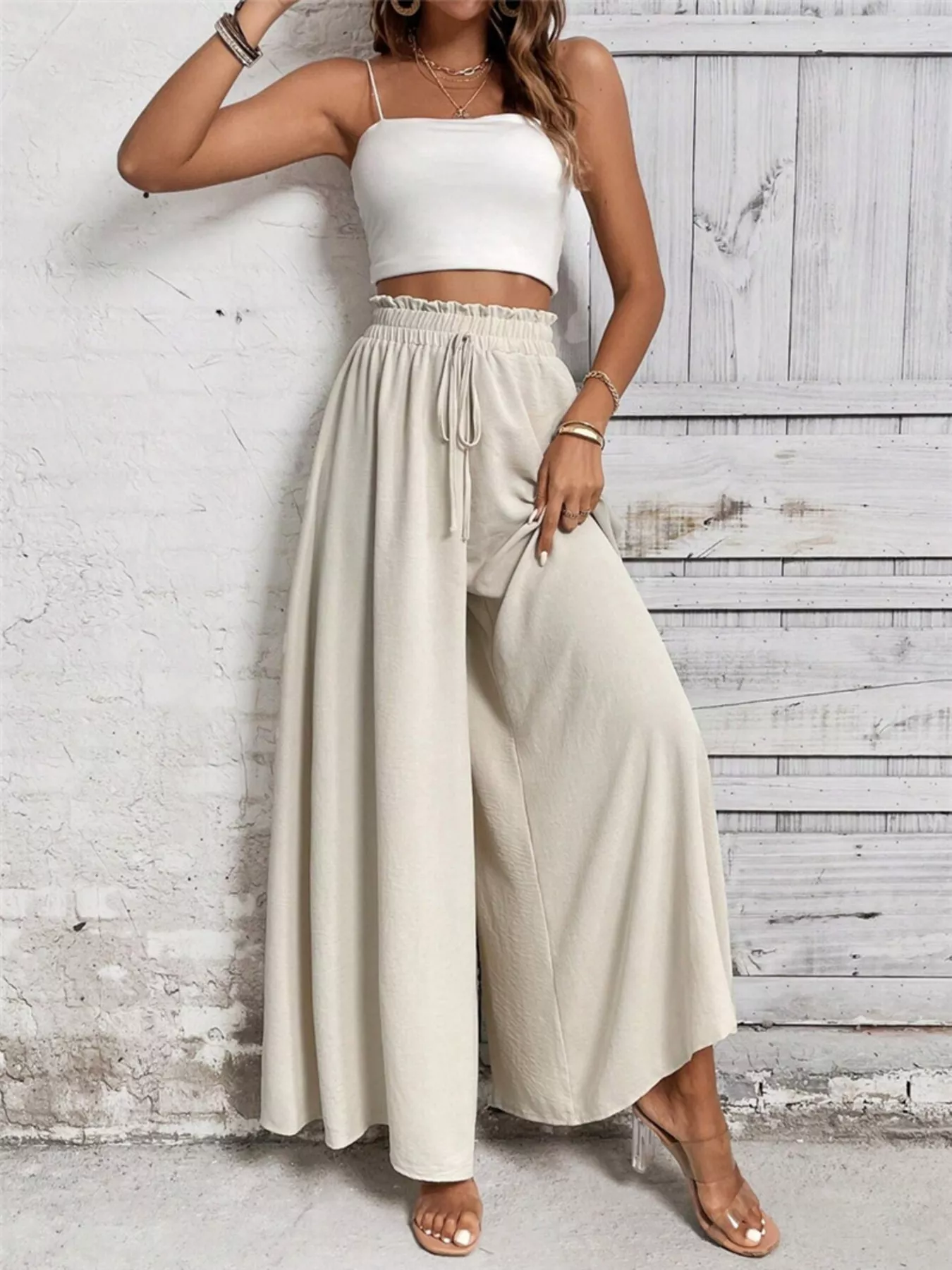 Frill Wide Leg Pants - Image 4