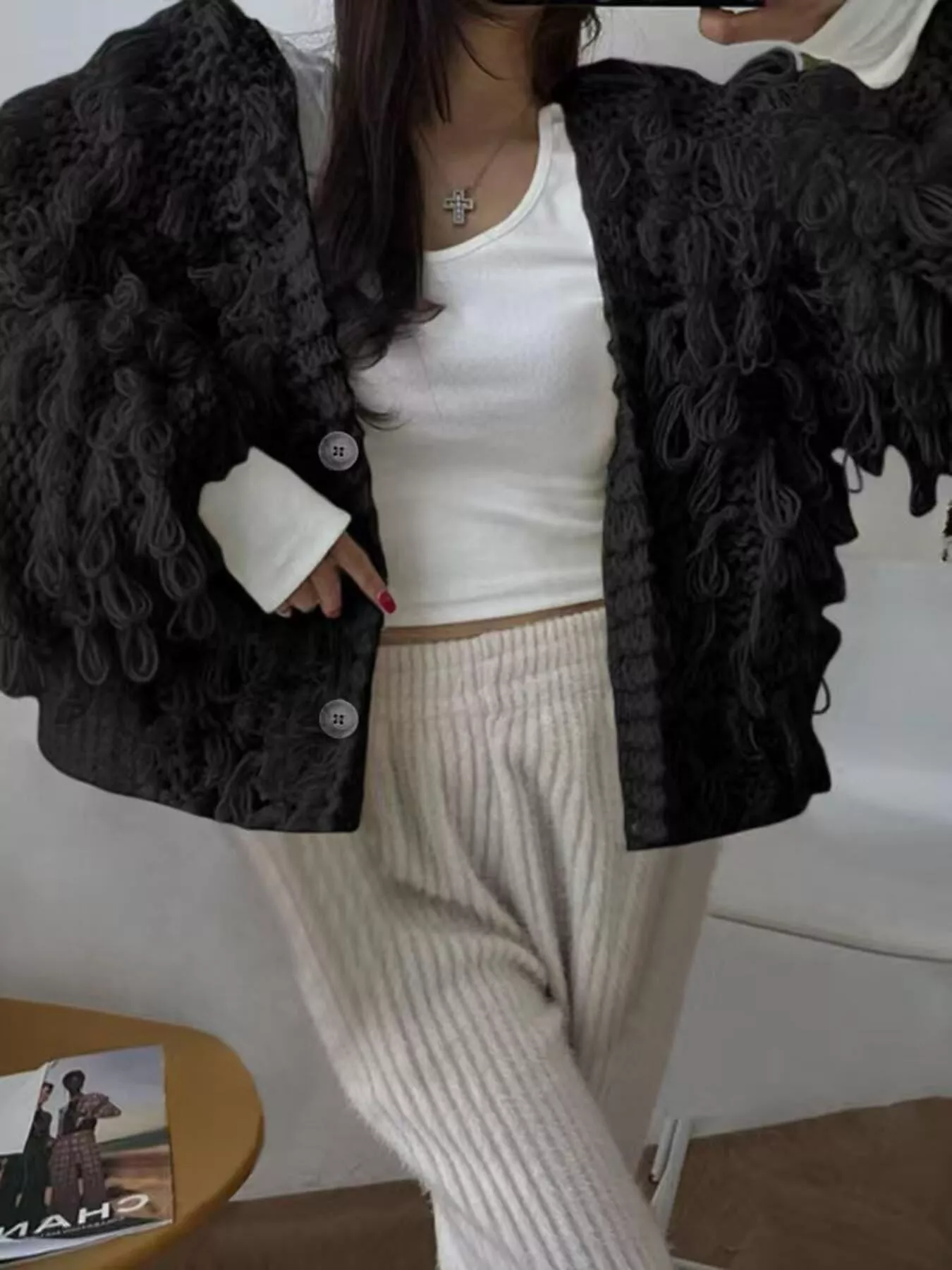 Fringe Button Up Cardigan - Image 17