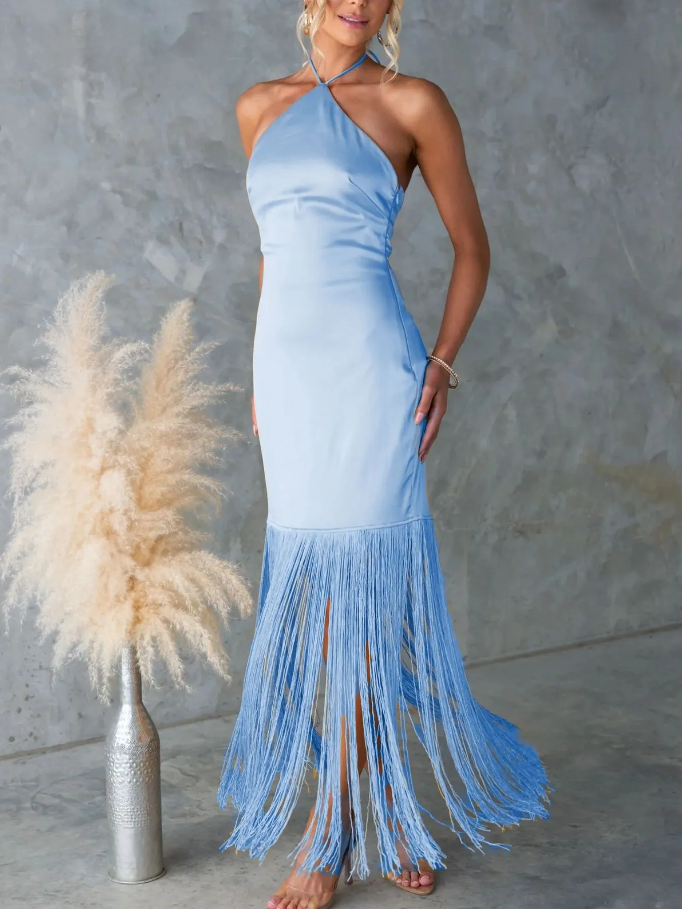 Fringe Halter Neck Dress - Image 3