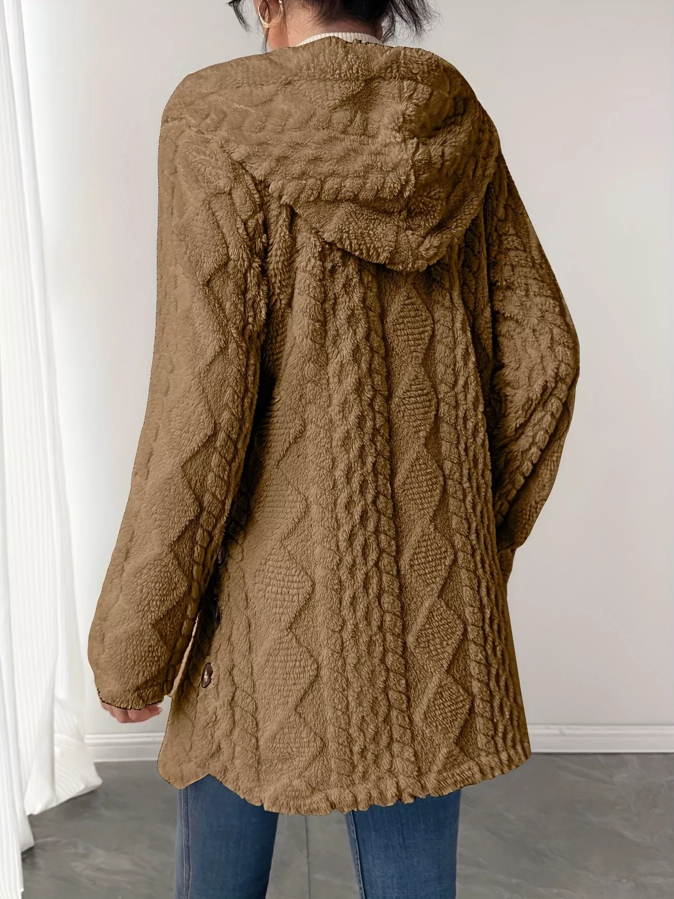 Full Size Button-Down Hooded Outerwear Plus Size - Image 23