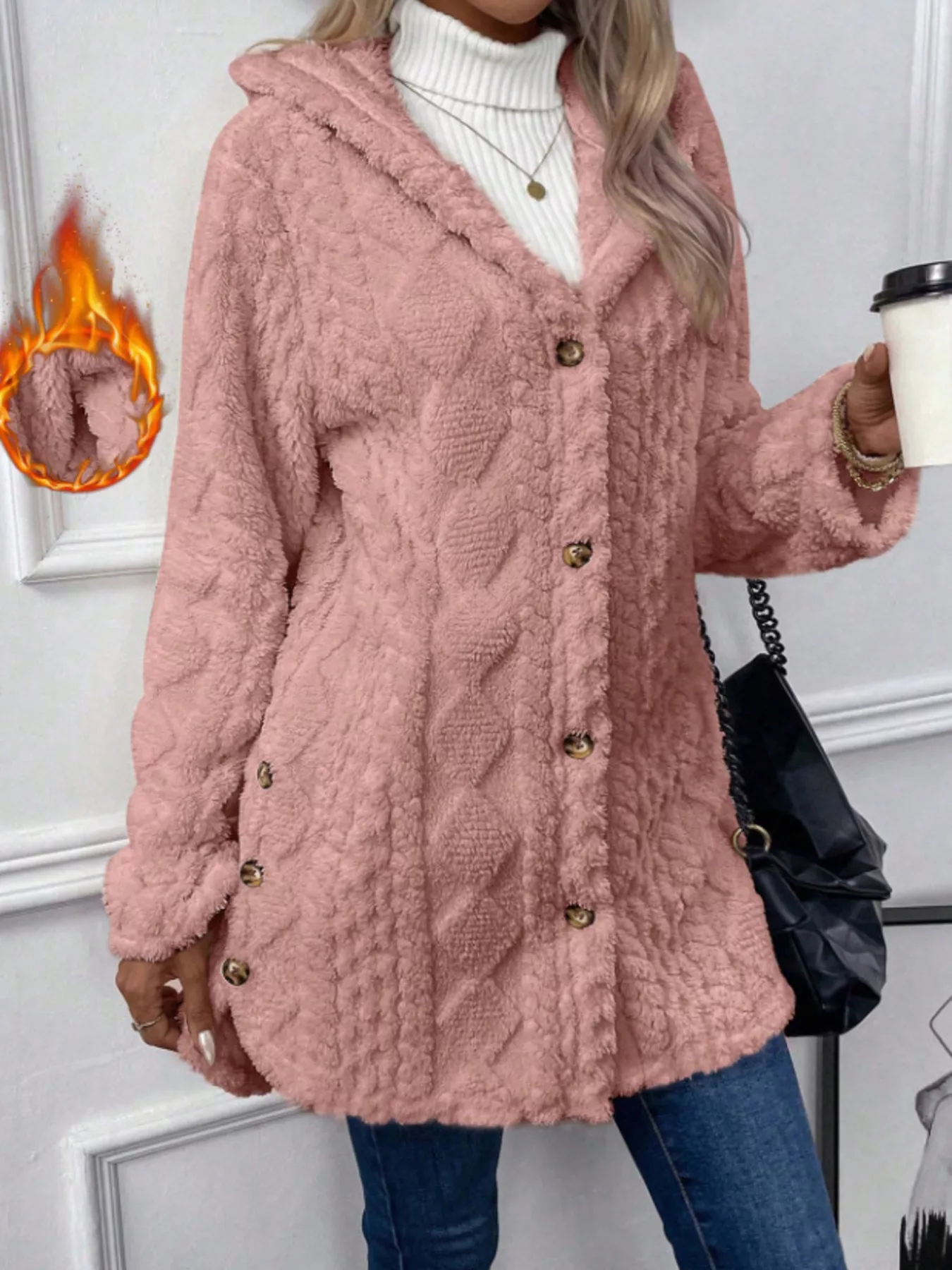 Full Size Button-Down Hooded Outerwear Plus Size - Image 29