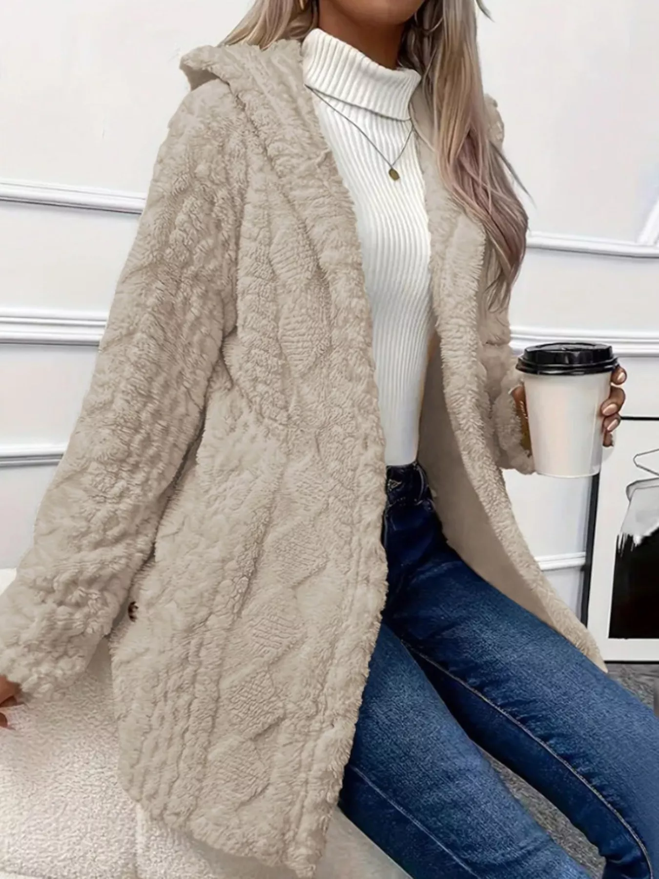 Full Size Button-Down Hooded Outerwear Plus Size - Image 5