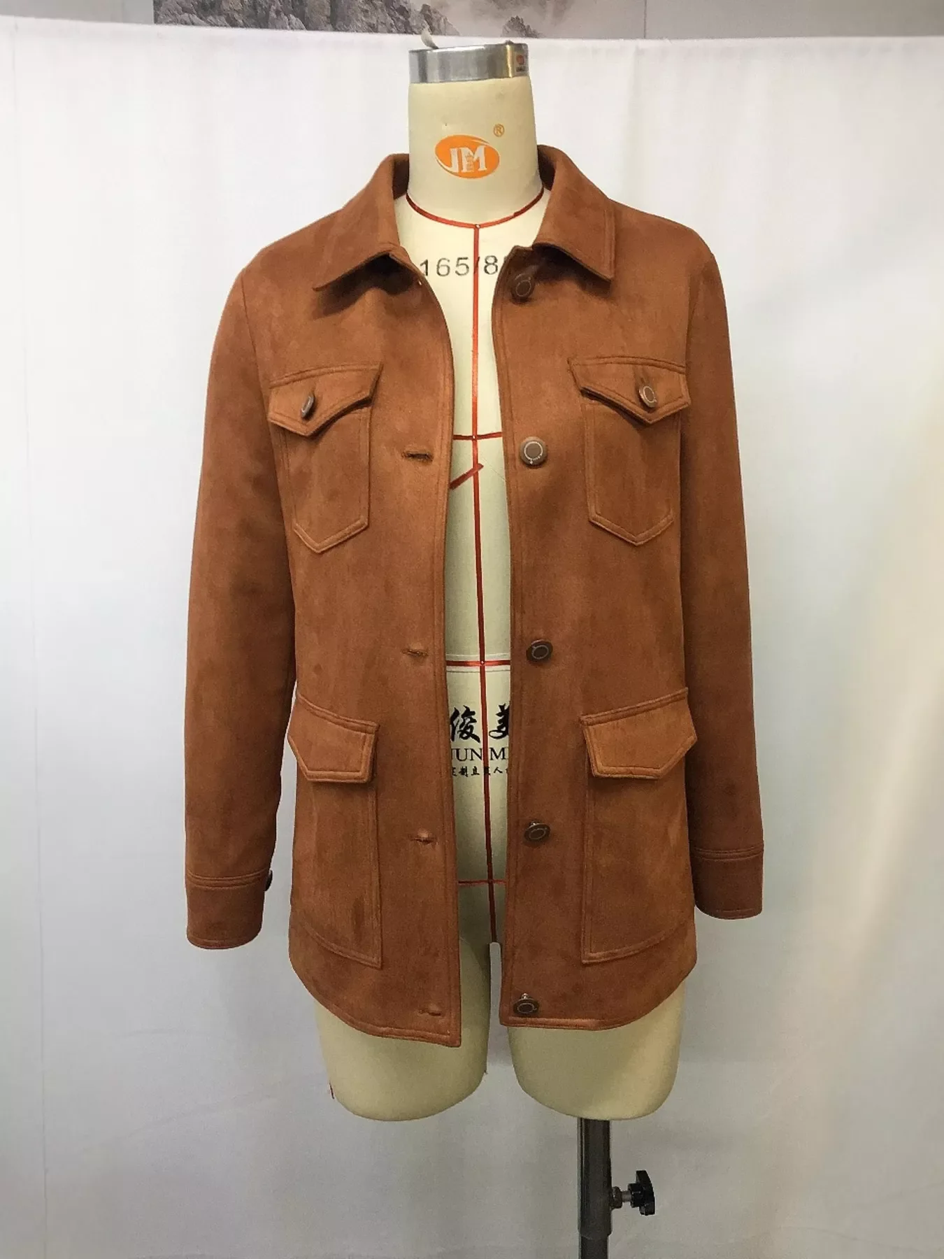 Full Size Button-Down Long Sleeve Jacket Plus Size - Image 4