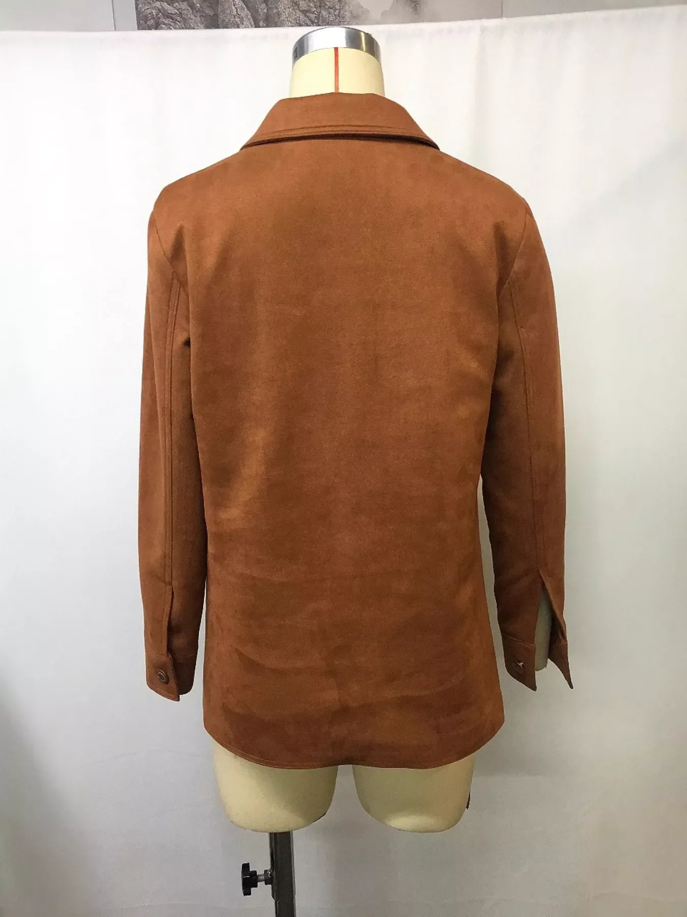 Full Size Button-Down Long Sleeve Jacket Plus Size - Image 5