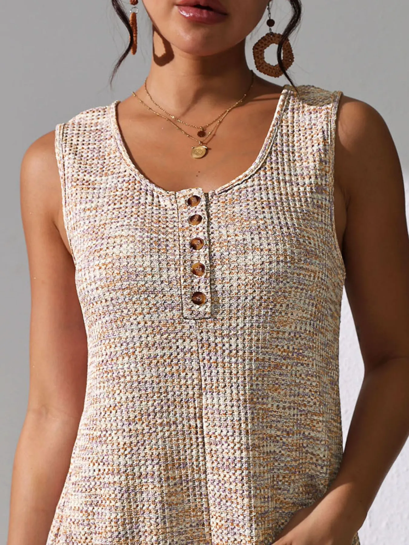 Full Size Button Front Romper with Pockets Plus Size - Image 10