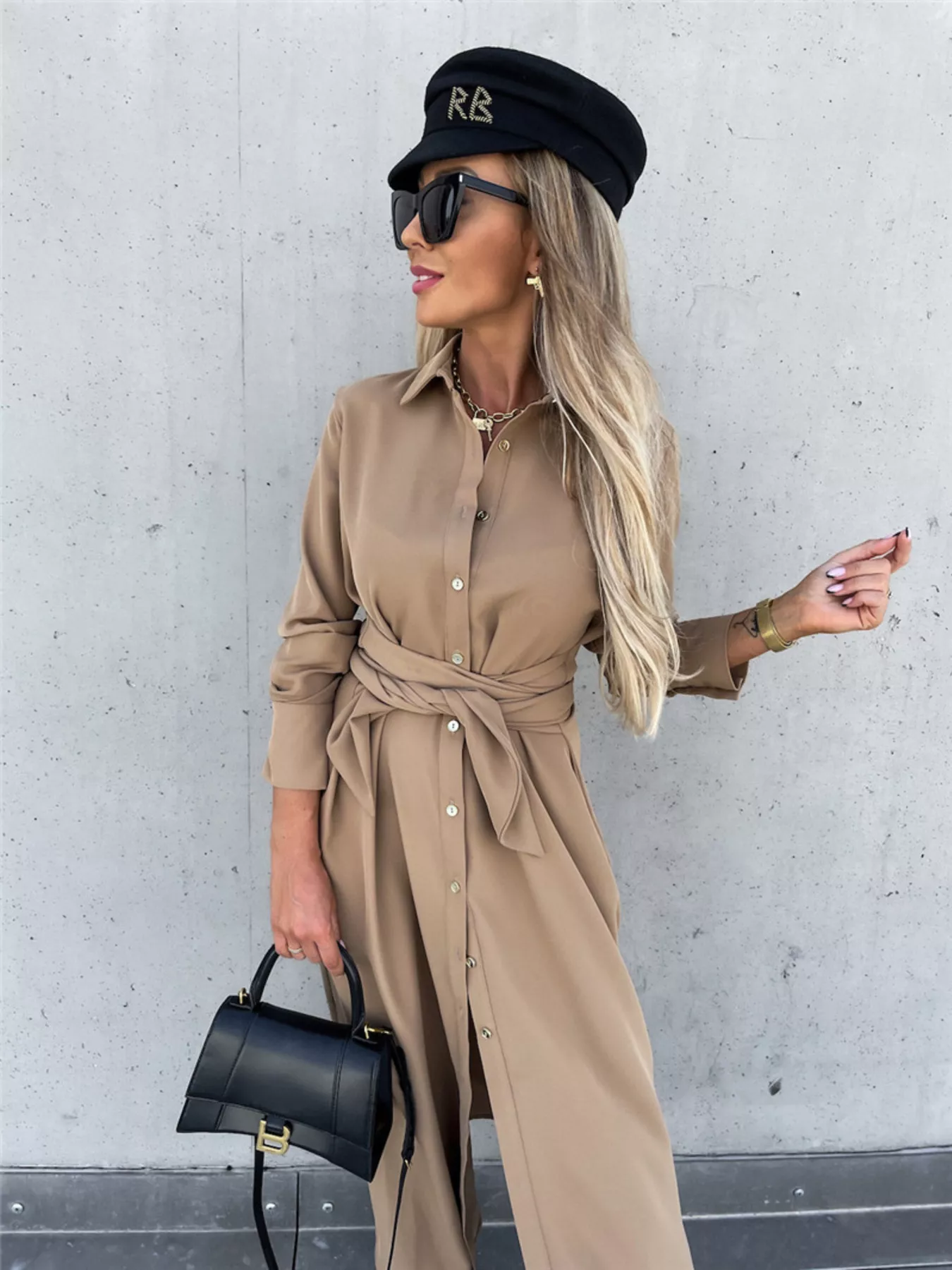 Full Size Button Front Shirt Dress Plus Size - Image 5