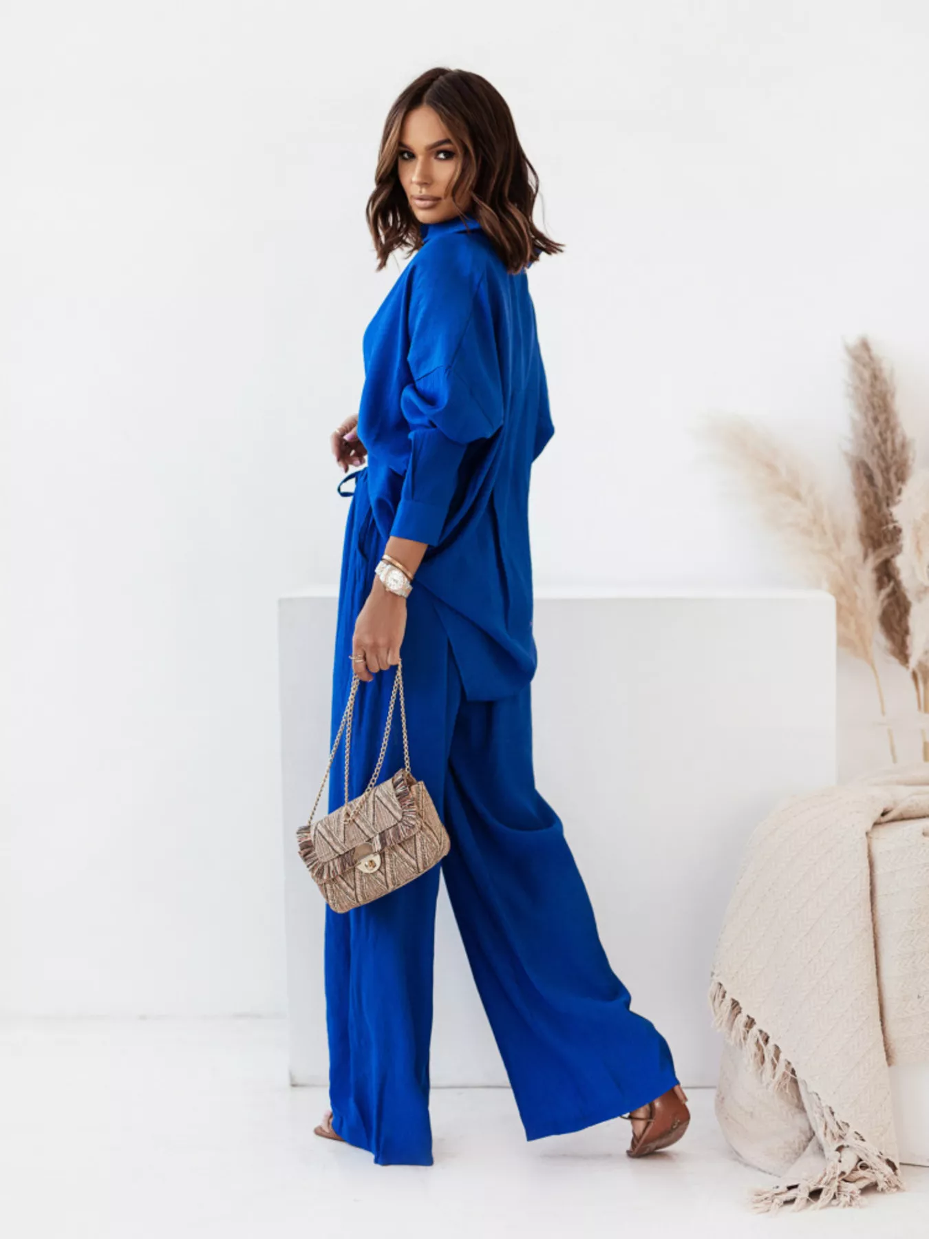 Full Size Button Up Shirt and Pants Set Plus Size - Image 10