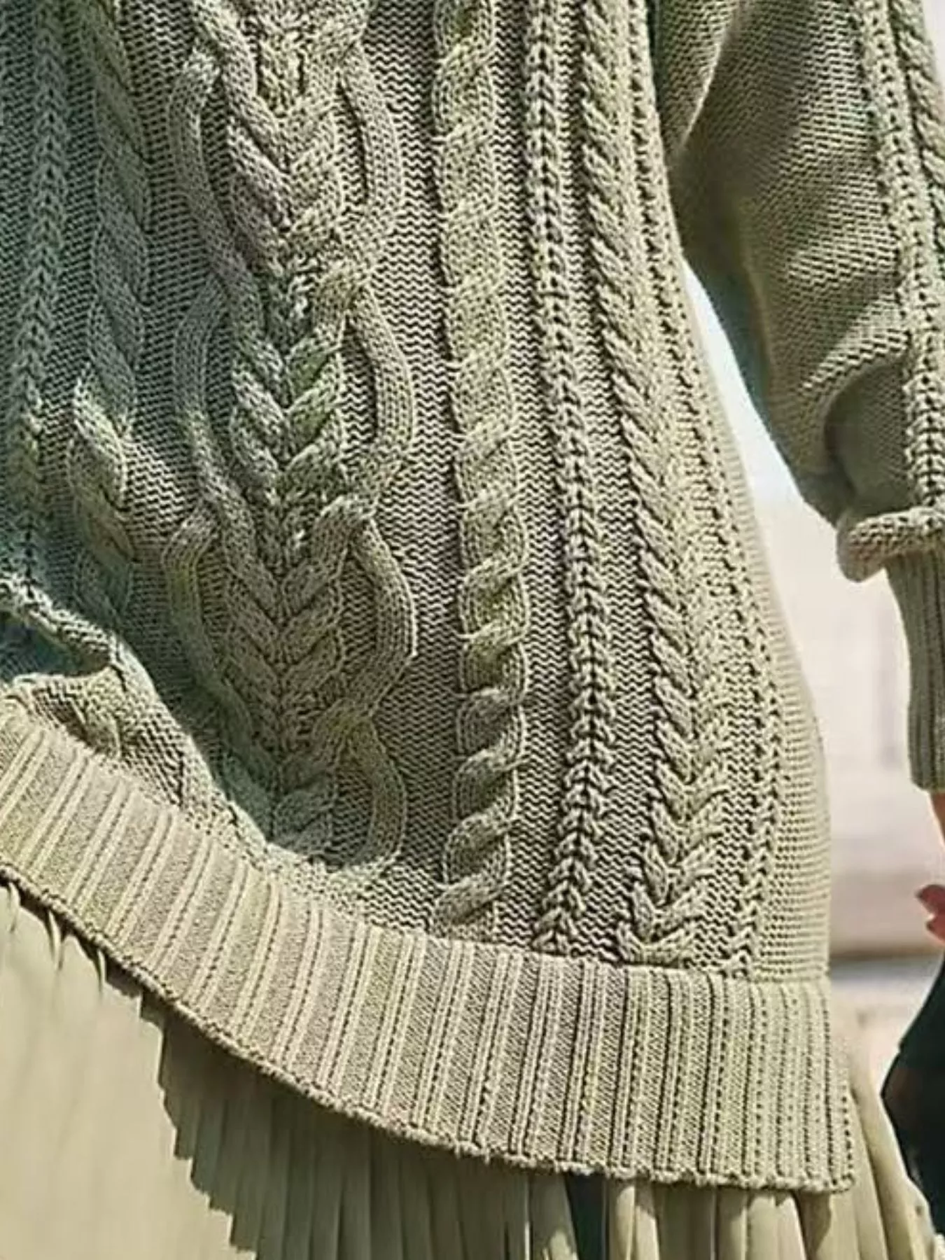 Full Size Cable-Knit Mini Sweater Dress Plus Size - Image 6