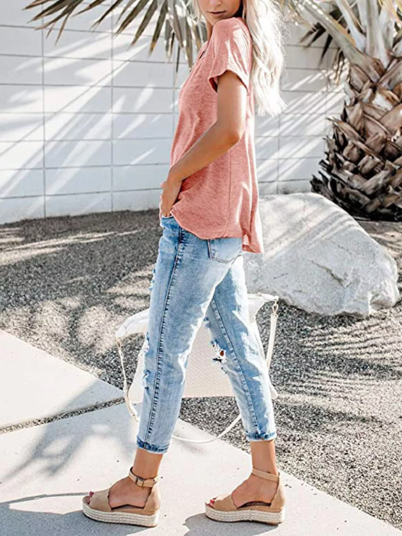 Full Size Casual Button-Front Pocket T-Shirt Plus Size - Image 18