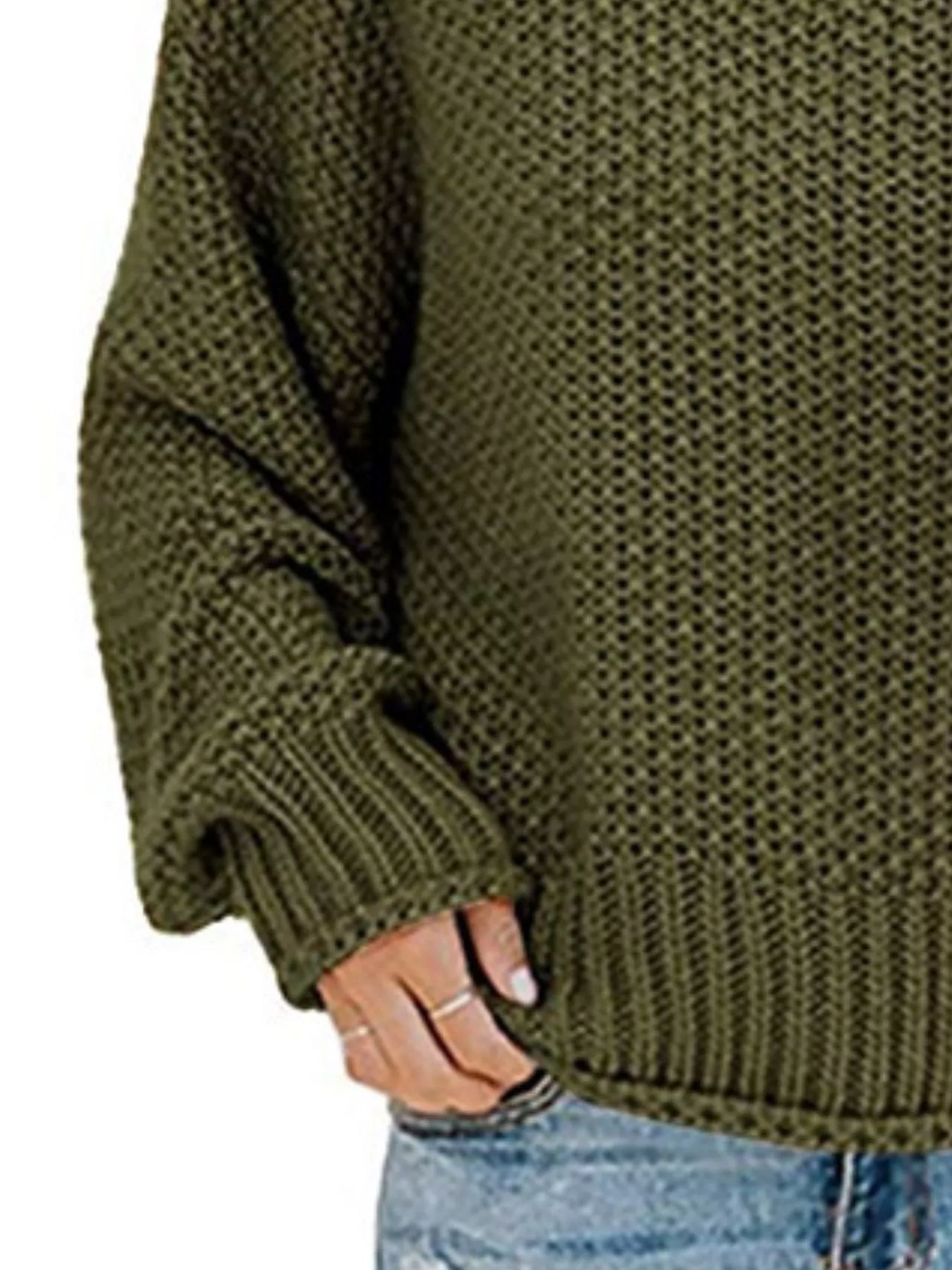 Full Size Chunky Knit Turtleneck Sweater Plus Size - Image 11