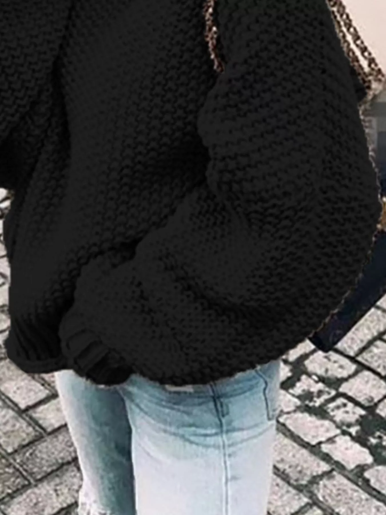 Full Size Chunky Knit Turtleneck Sweater Plus Size - Image 6